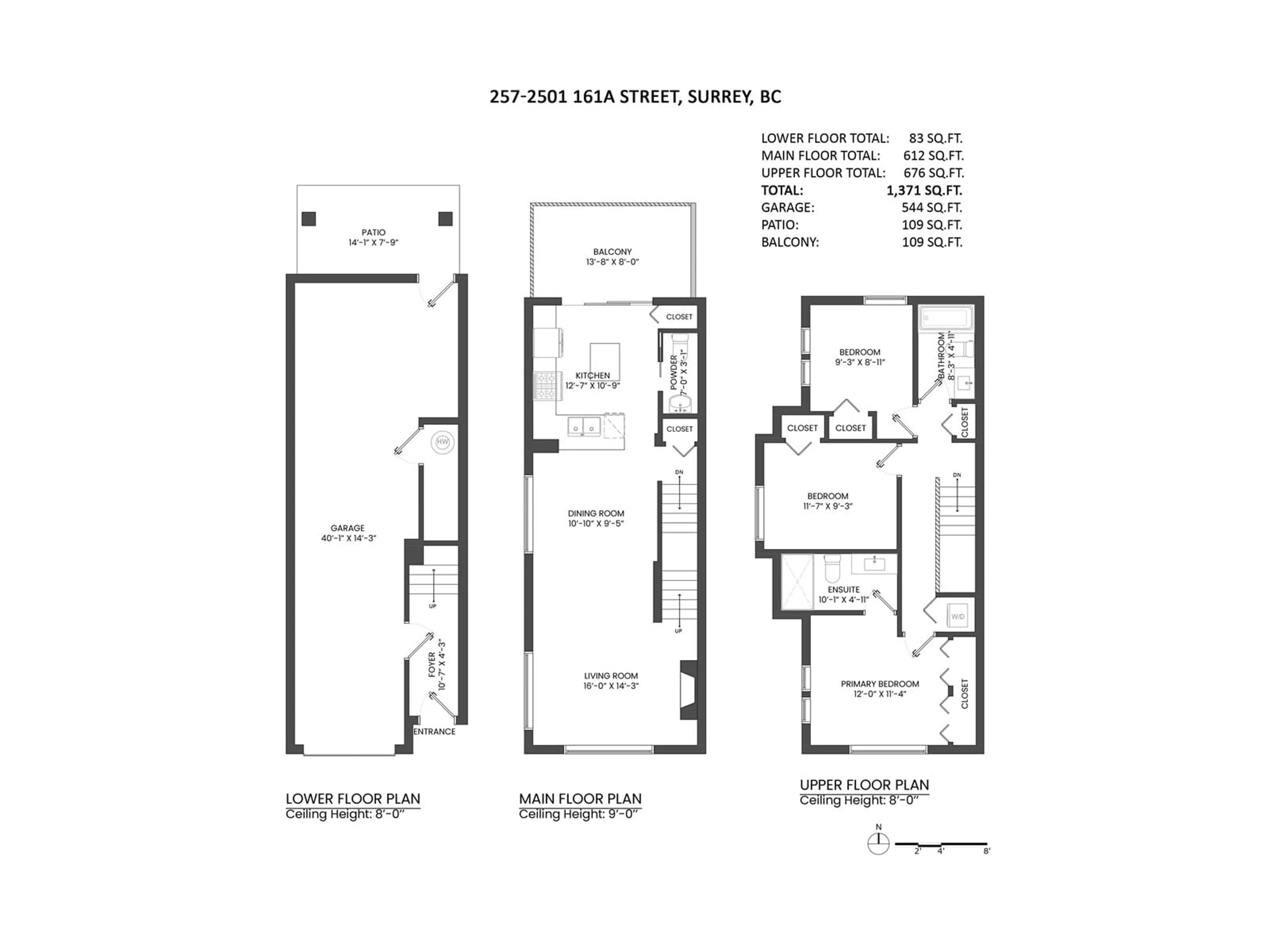 Floor plan for 257 - 2501 161A, Surrey British Columbia V3Z7Y6
