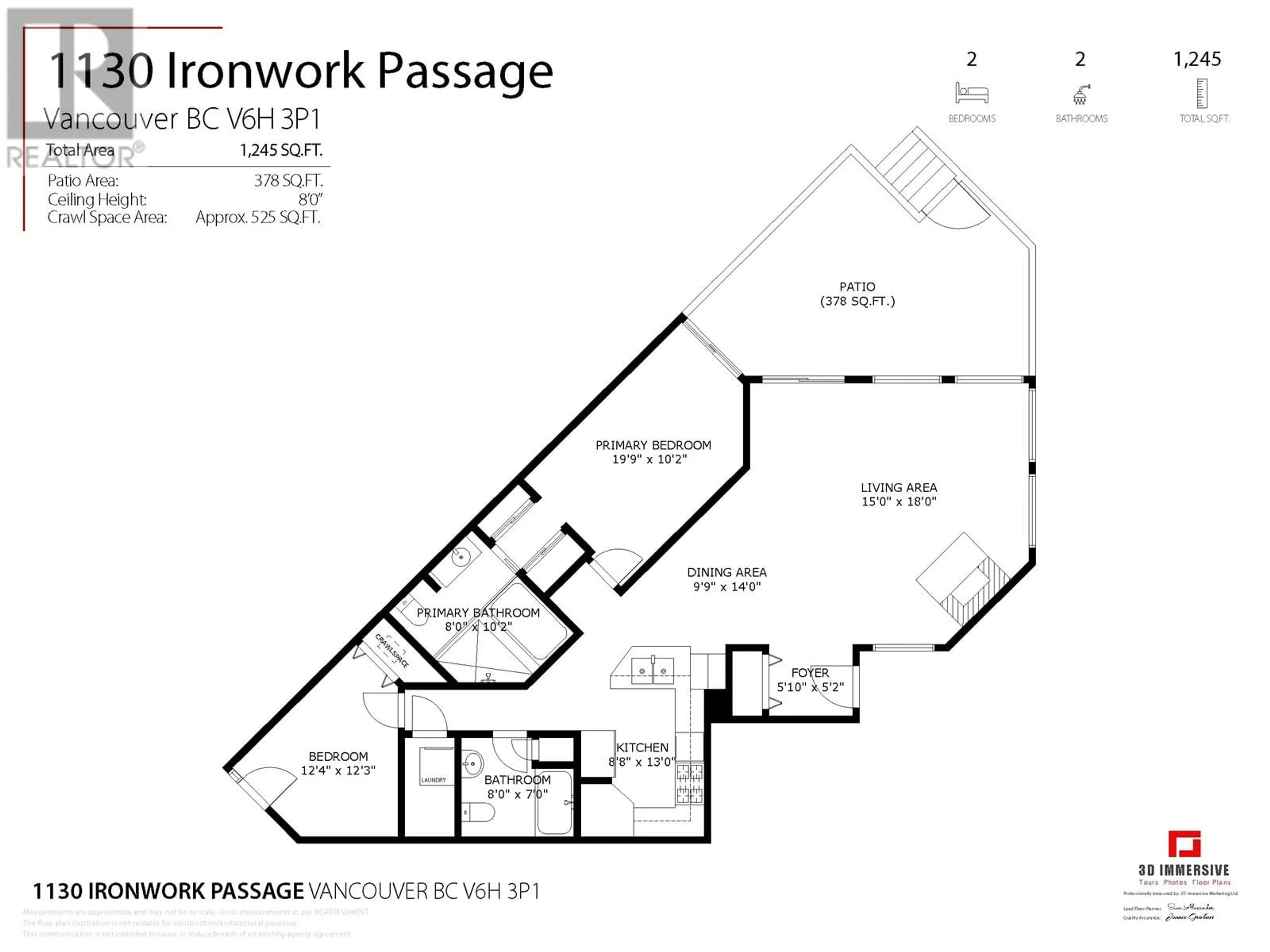 Floor plan for 1130 IRONWORK PASSAGE, Vancouver British Columbia V6H3P1