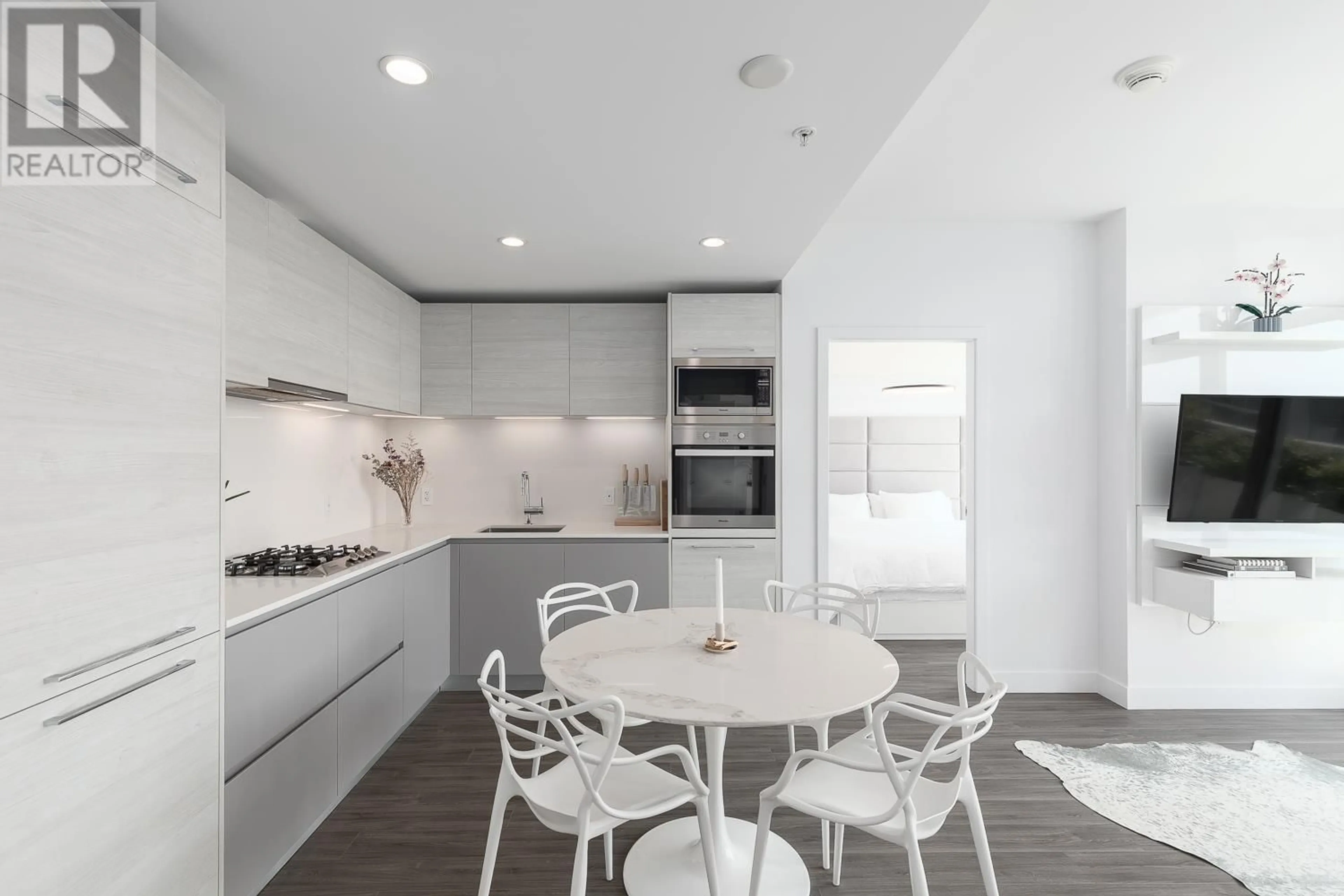 Contemporary kitchen, ceramic/tile floor for 603 - 523 KING EDWARD AVENUE, Vancouver British Columbia V5Z0J3