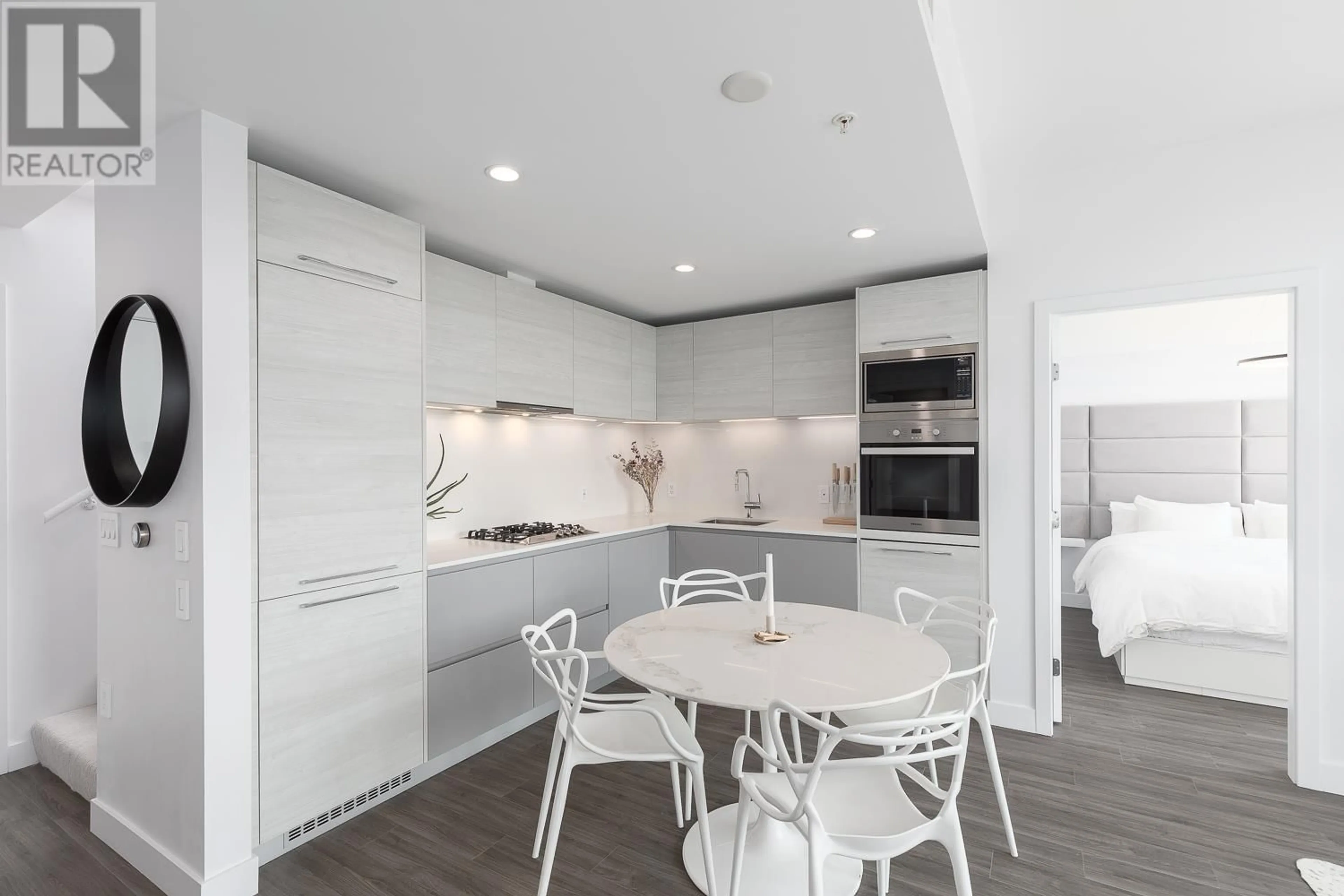Contemporary kitchen, ceramic/tile floor for 603 - 523 KING EDWARD AVENUE, Vancouver British Columbia V5Z0J3