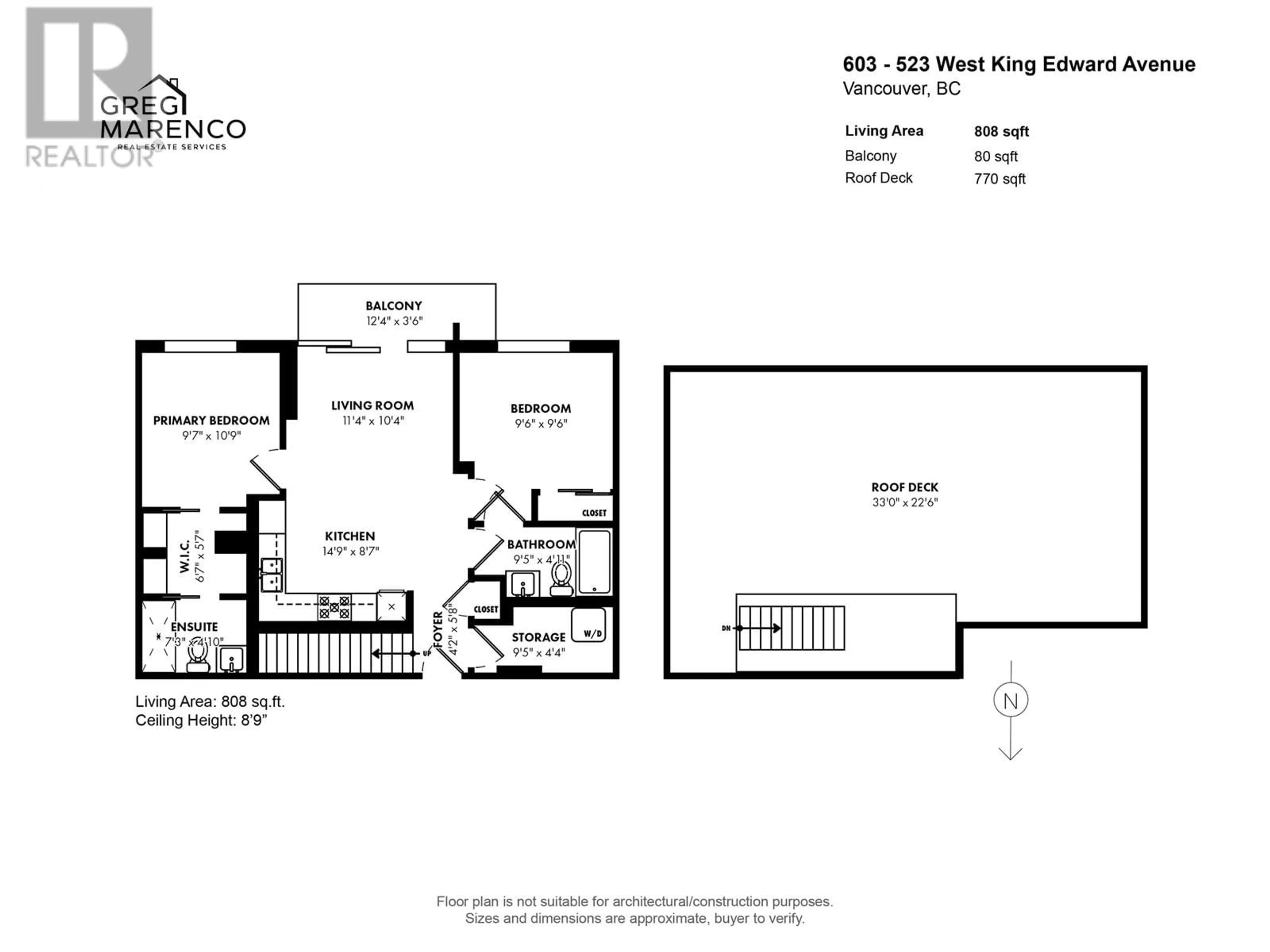 Floor plan for 603 - 523 KING EDWARD AVENUE, Vancouver British Columbia V5Z0J3