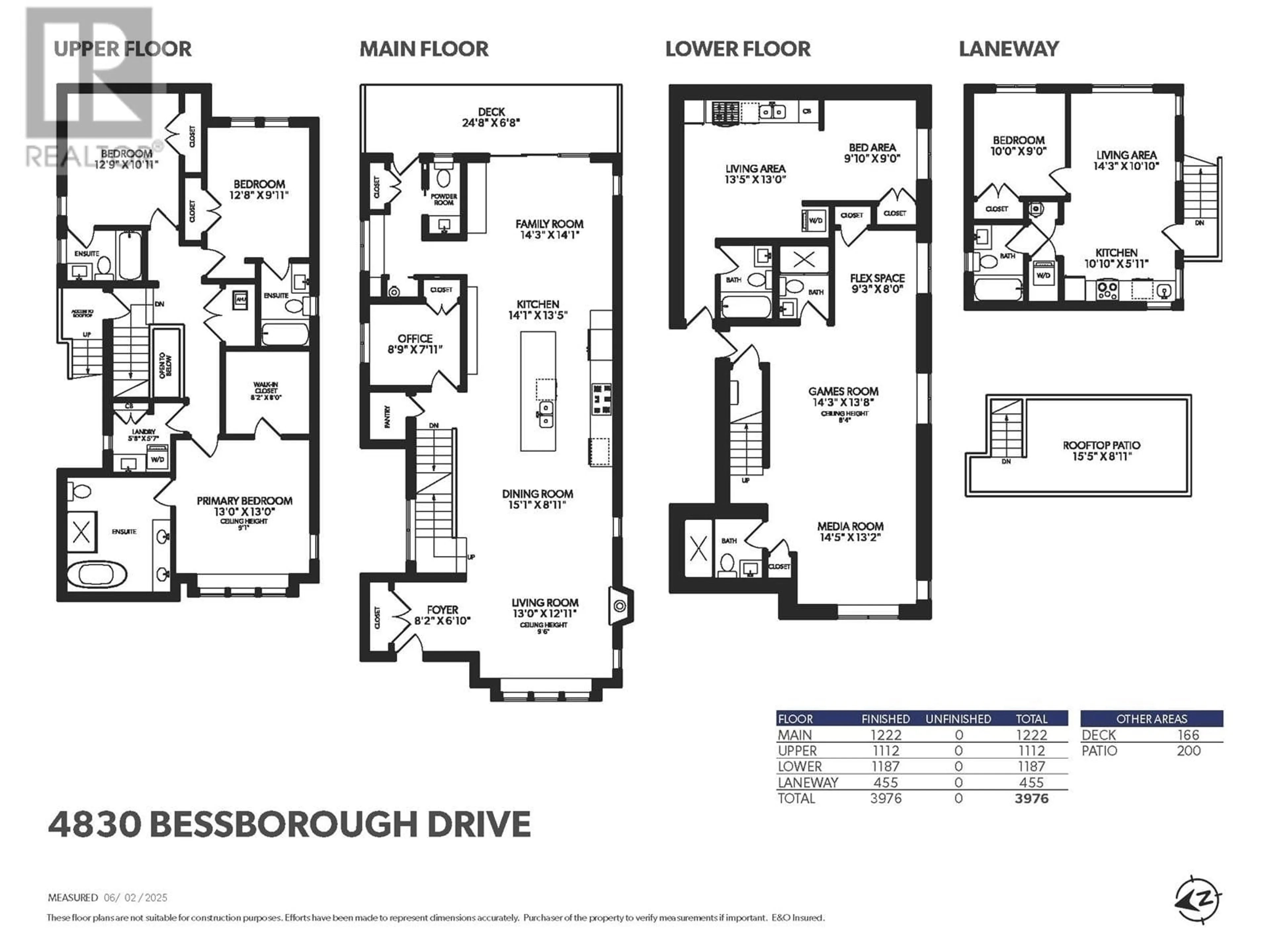 Floor plan for 4830 BESSBOROUGH DRIVE, Burnaby British Columbia V5C1L1