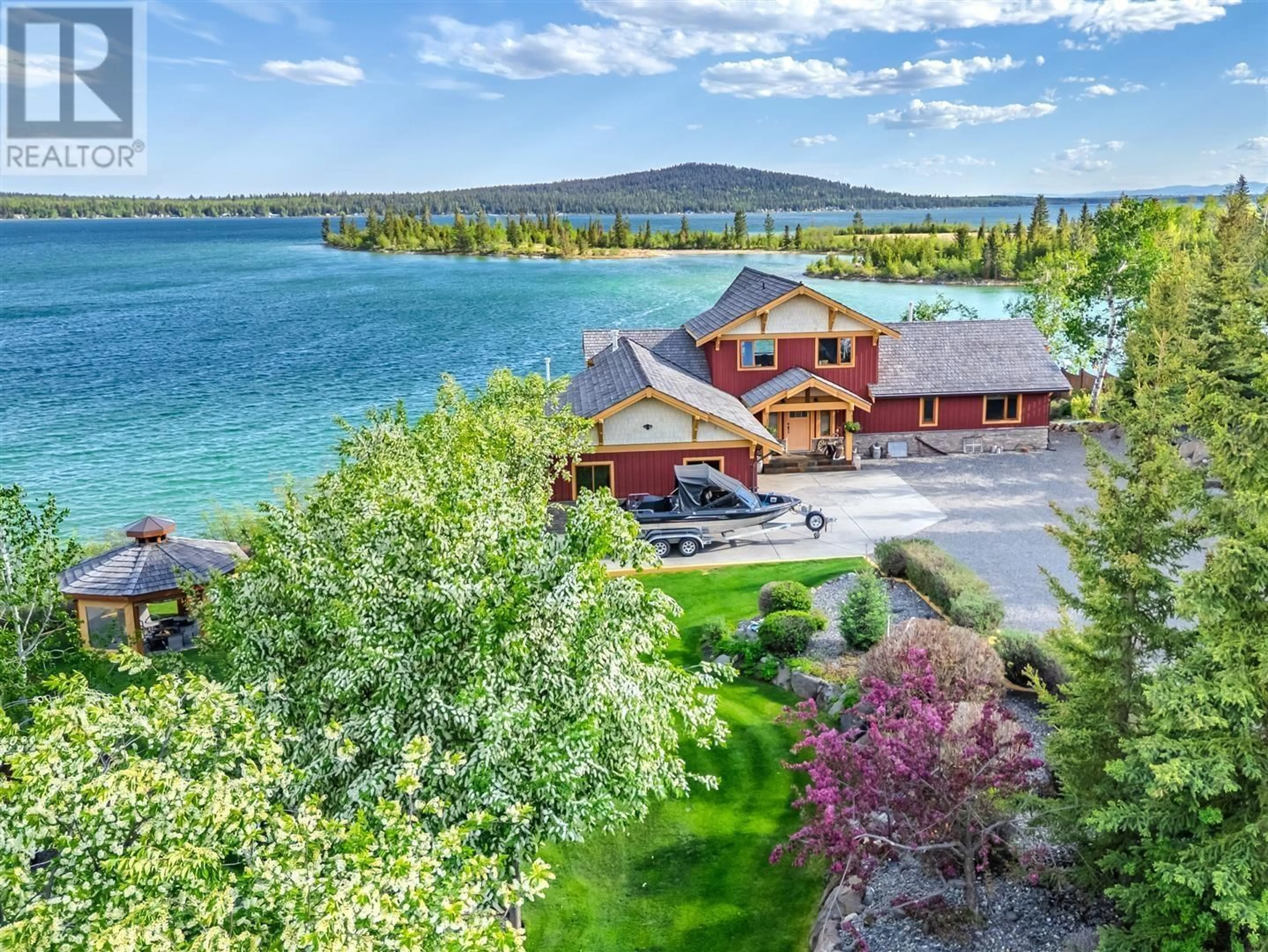 A pic from outside/outdoor area/front of a property/back of a property/a pic from drone, water/lake/river/ocean view for 5834 GREEN LAKE NORTH ROAD, 70 Mile House British Columbia V0K2K1