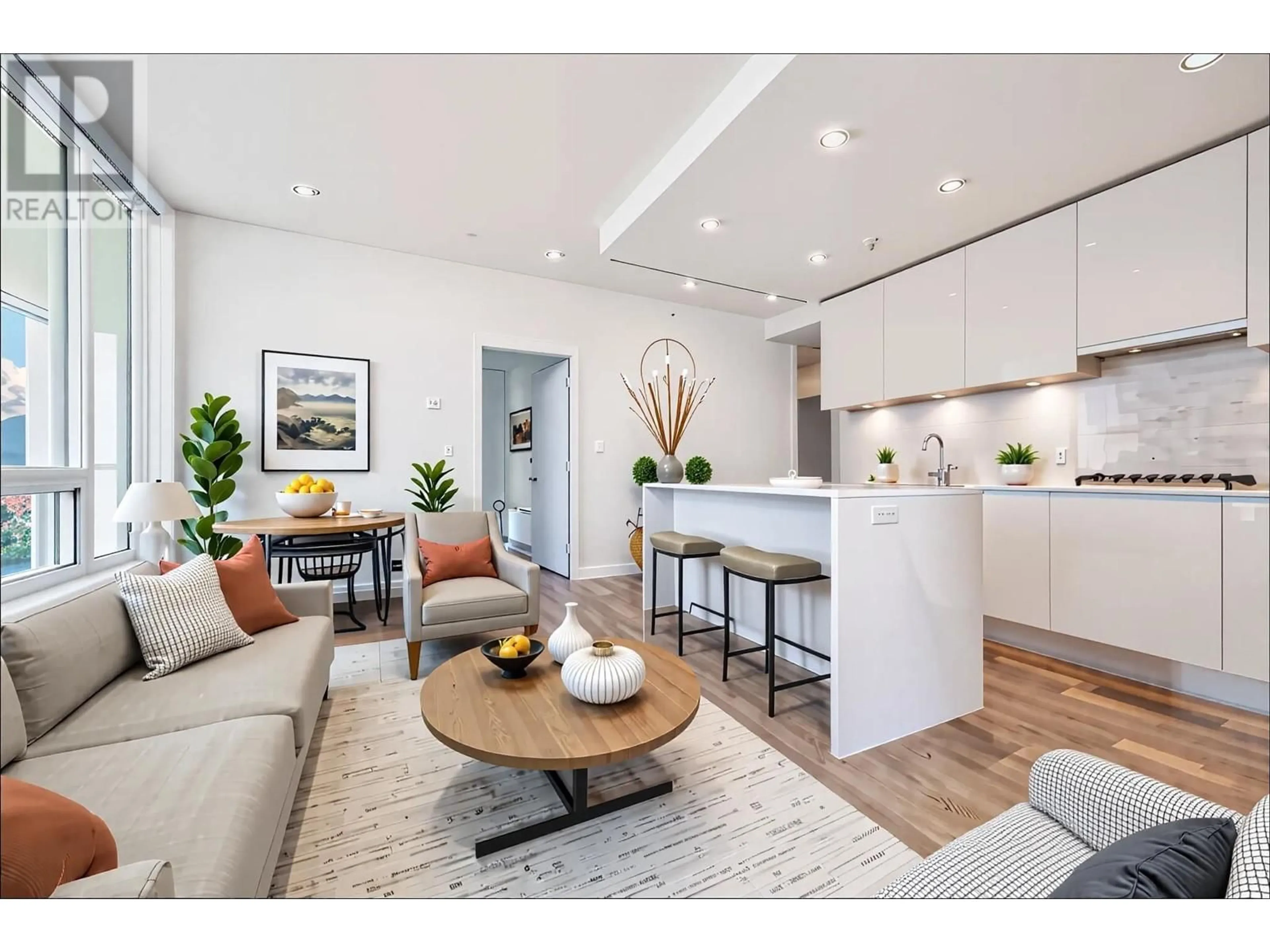 Open concept kitchen, wood/laminate floor for 3205 - 4650 BRENTWOOD BOULEVARD, Burnaby British Columbia V5C0M3