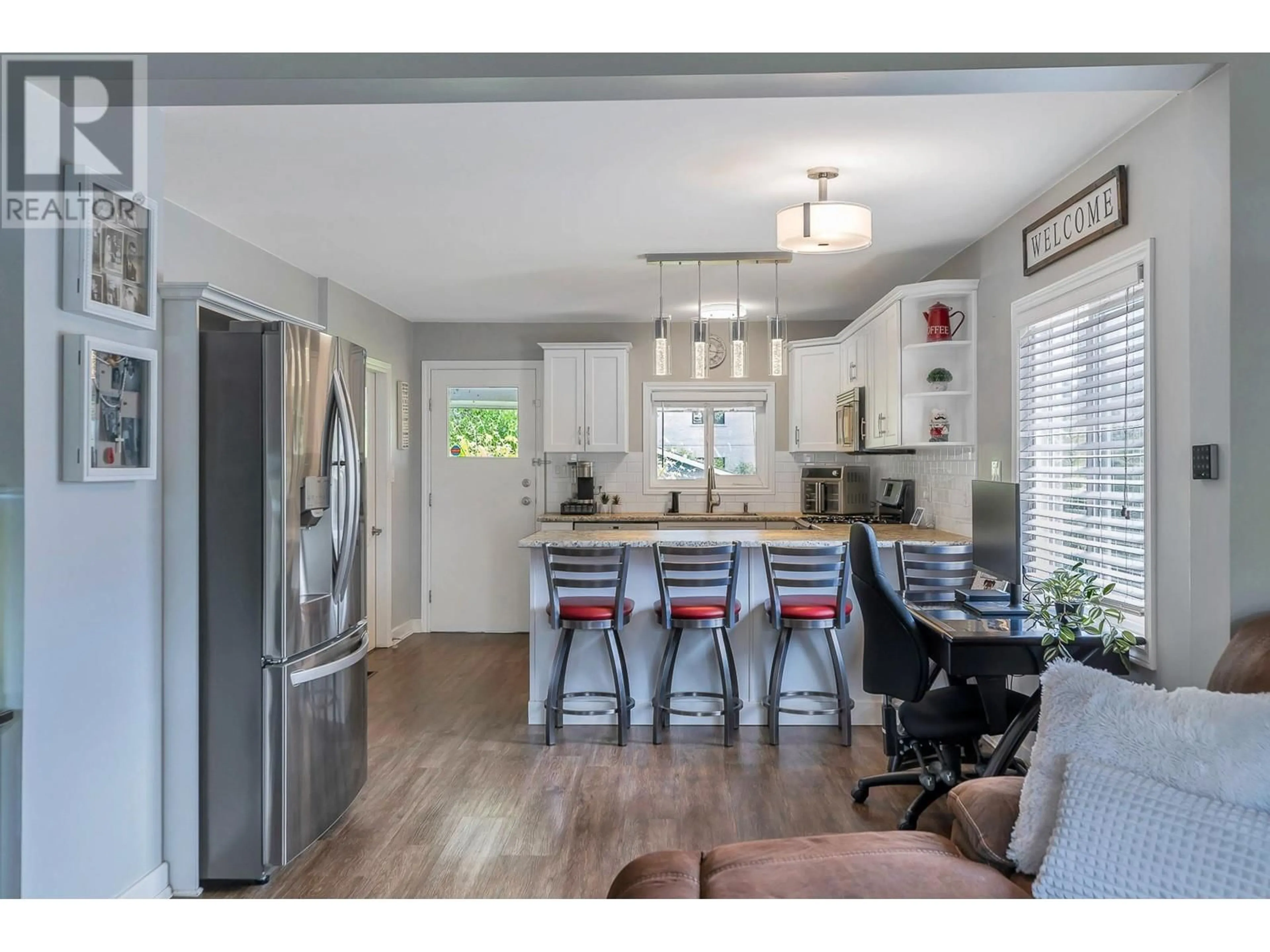 Open concept kitchen, wood/laminate floor for 221 LEBLEU STREET, Coquitlam British Columbia V3K4L7