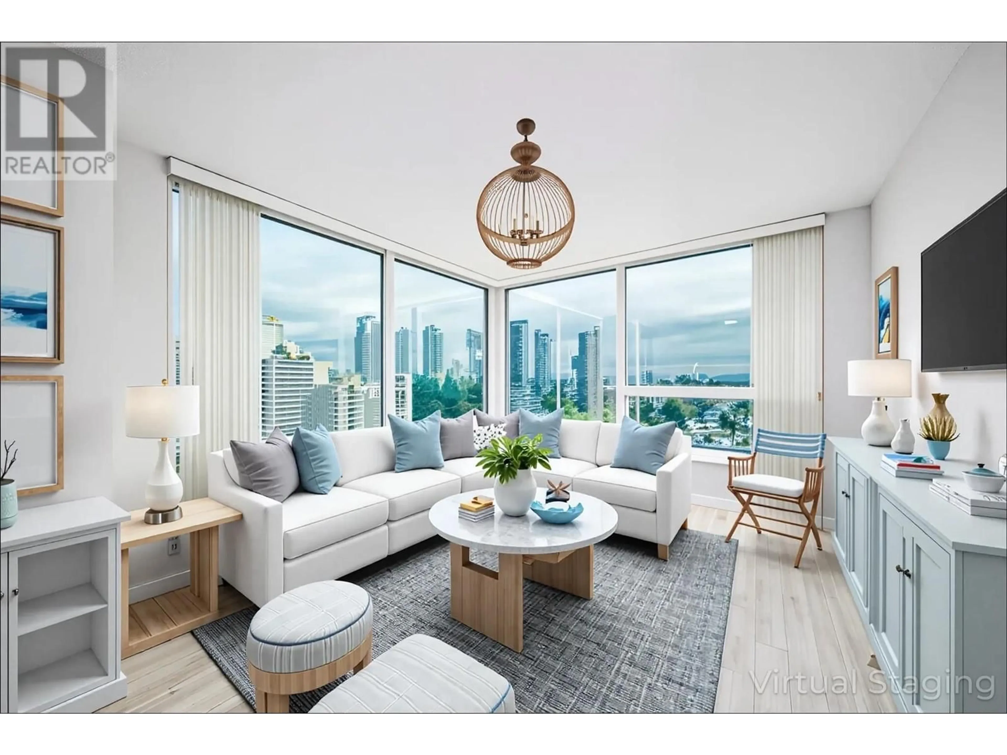 Living room with furniture, wood/laminate floor for 1809 - 6658 DOW AVENUE, Burnaby British Columbia V5H0C7