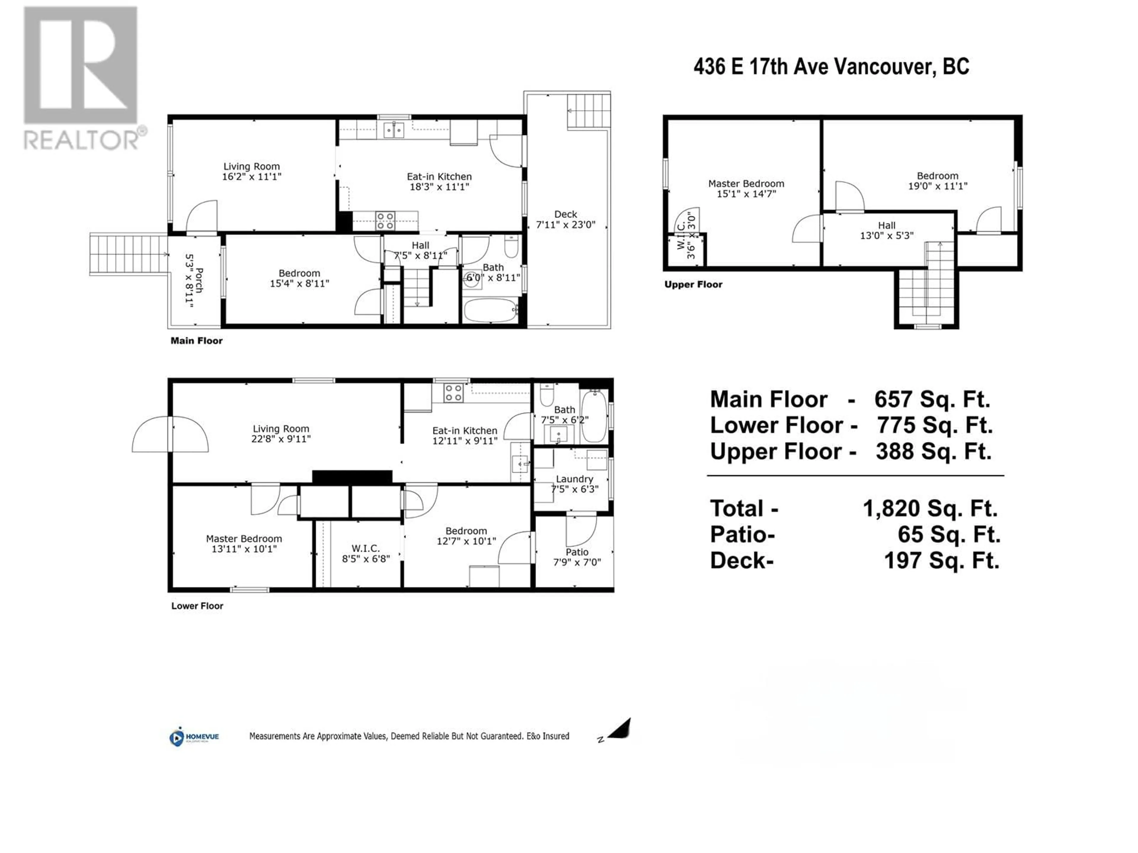 Floor plan for 436 17TH AVENUE, Vancouver British Columbia V5V1B1