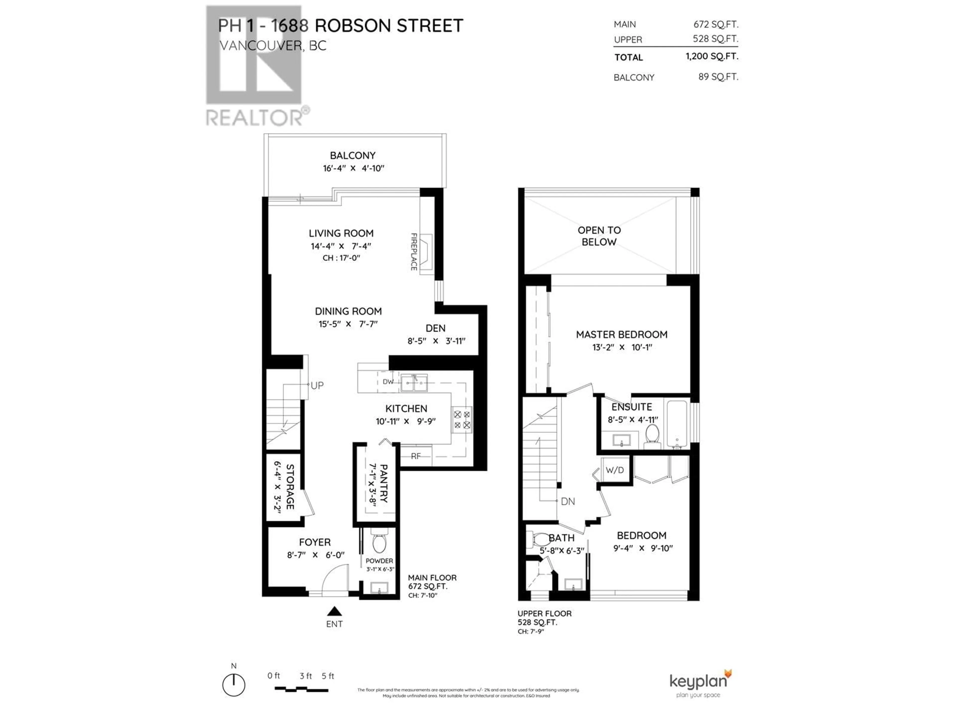 Floor plan for PH1 - 1688 ROBSON STREET, Vancouver British Columbia V6G1C7