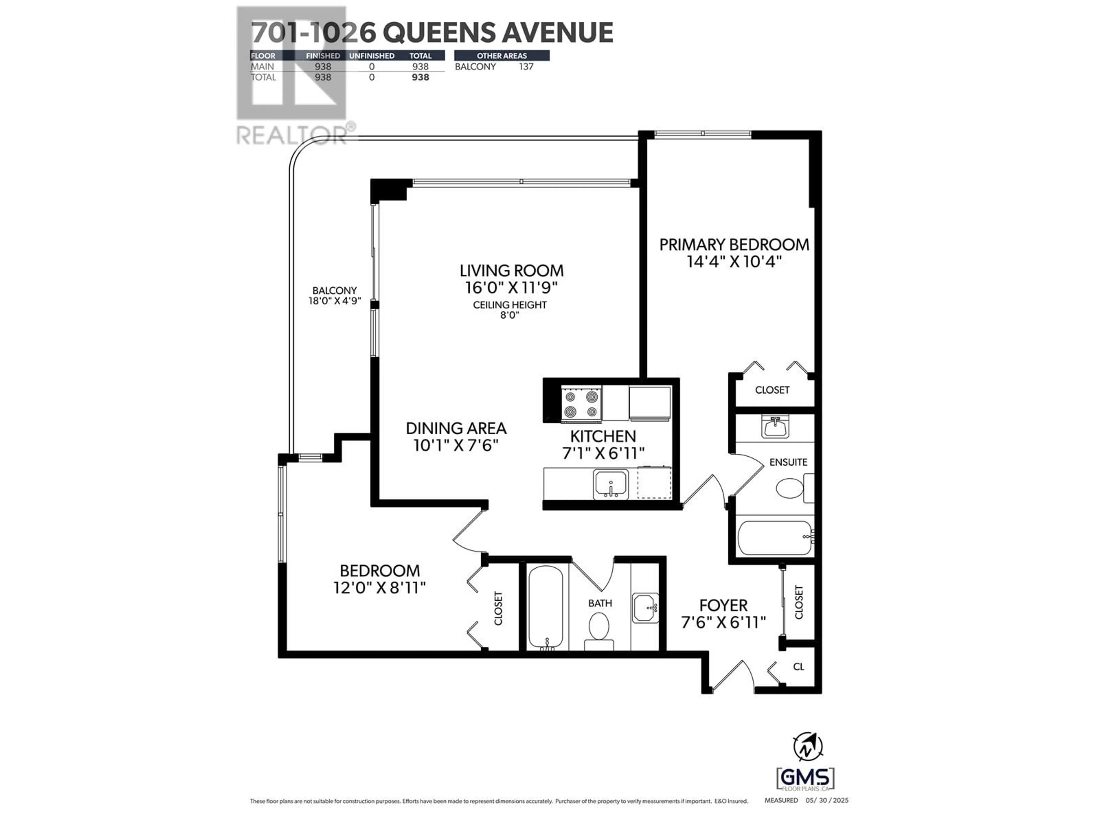 Floor plan for 701 - 1026 QUEENS AVENUE, New Westminster British Columbia V3M6B2