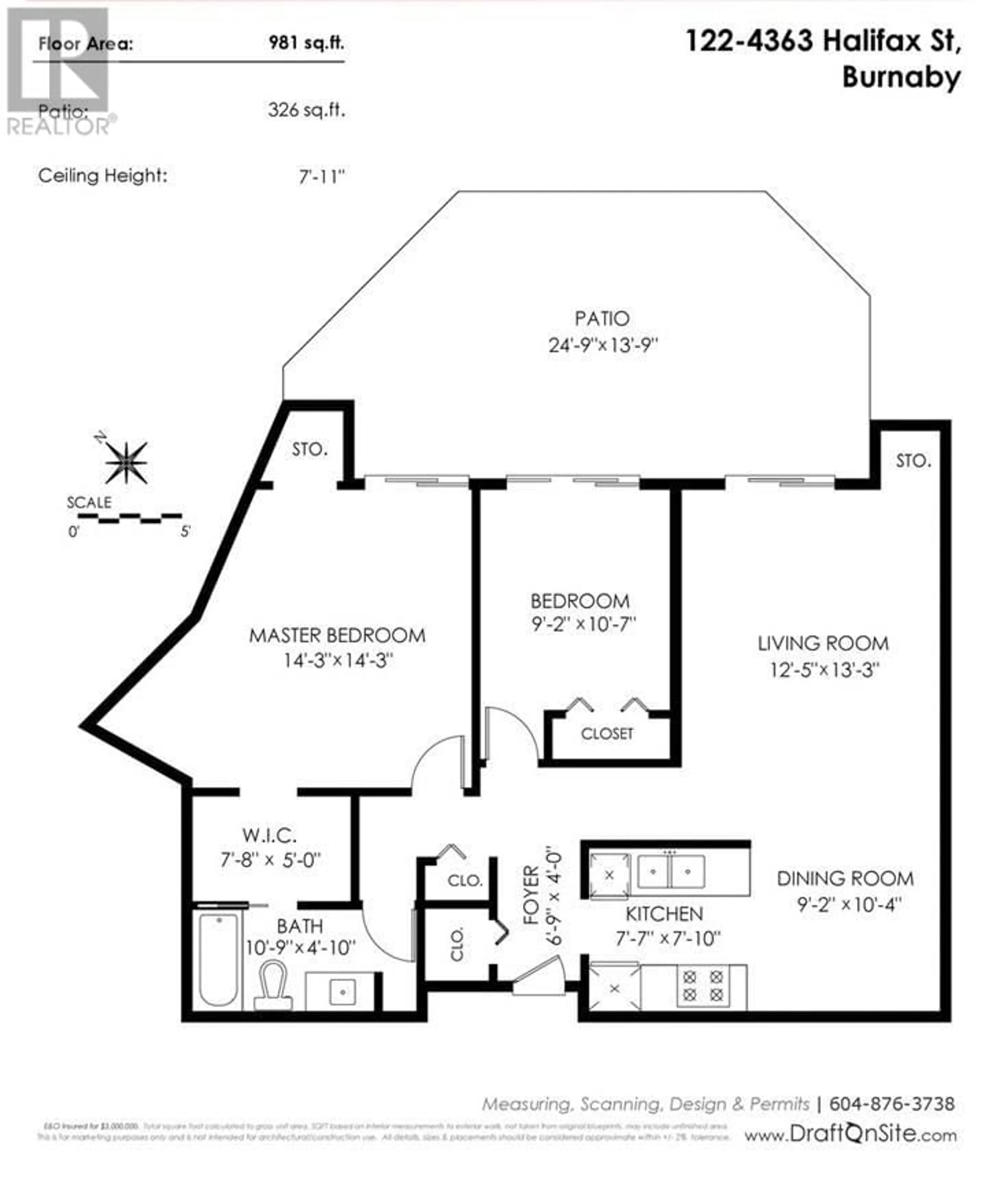 Floor plan for 122 - 4363 HALIFAX STREET, Burnaby British Columbia V5C5Z3