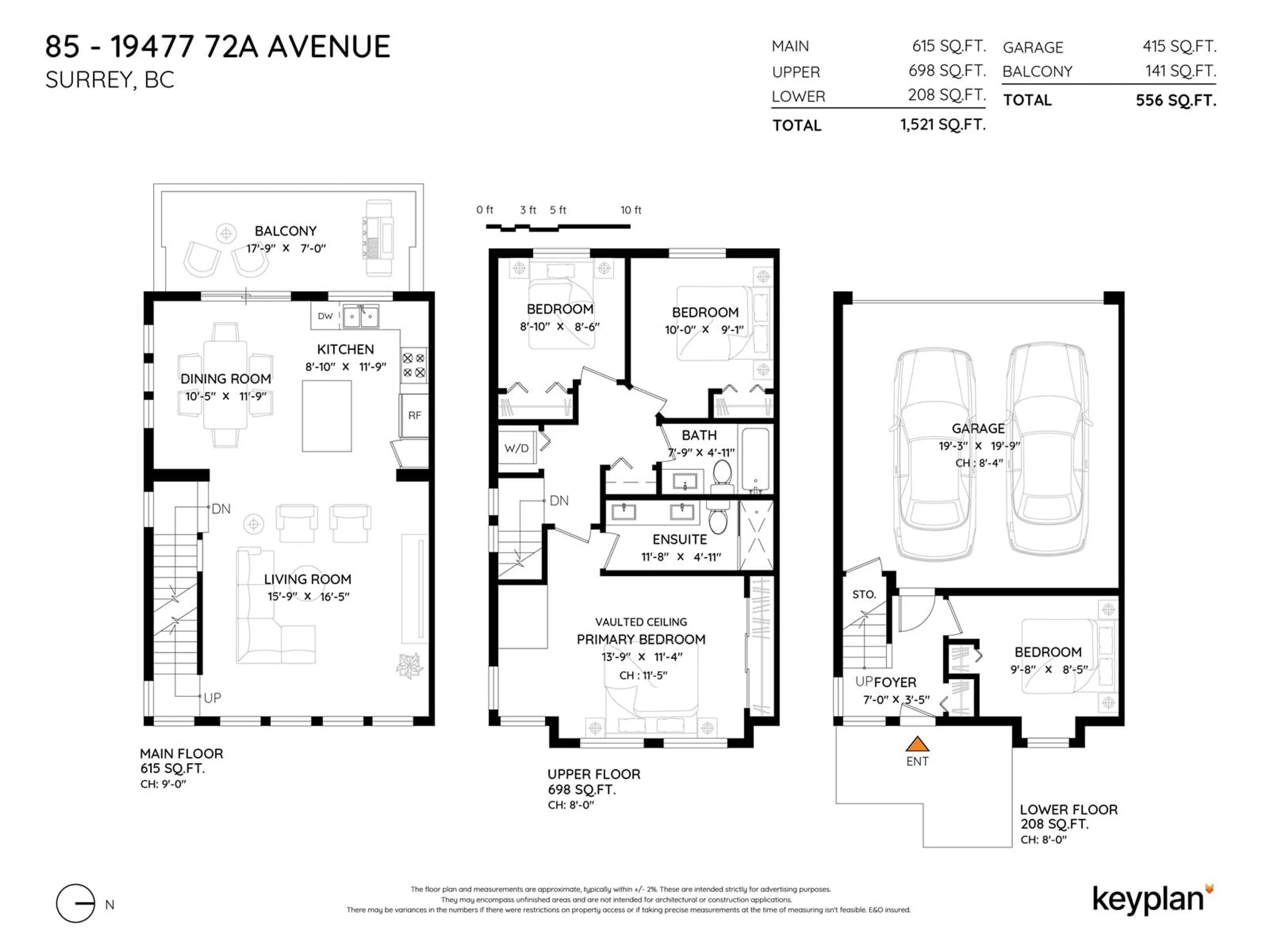 Floor plan for 85 - 19477 72A, Surrey British Columbia V4N6M2