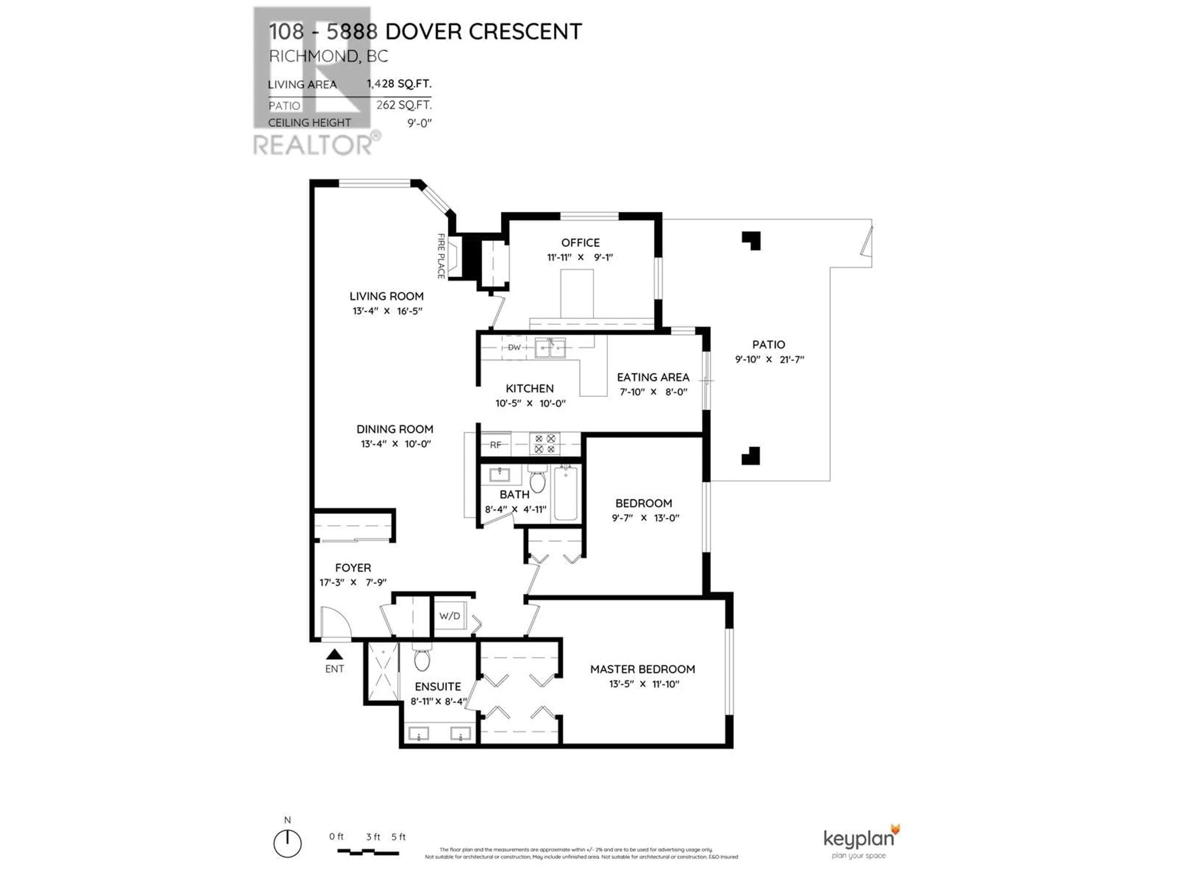 Floor plan for 108 - 5888 DOVER CRESCENT, Richmond British Columbia V7C5R9