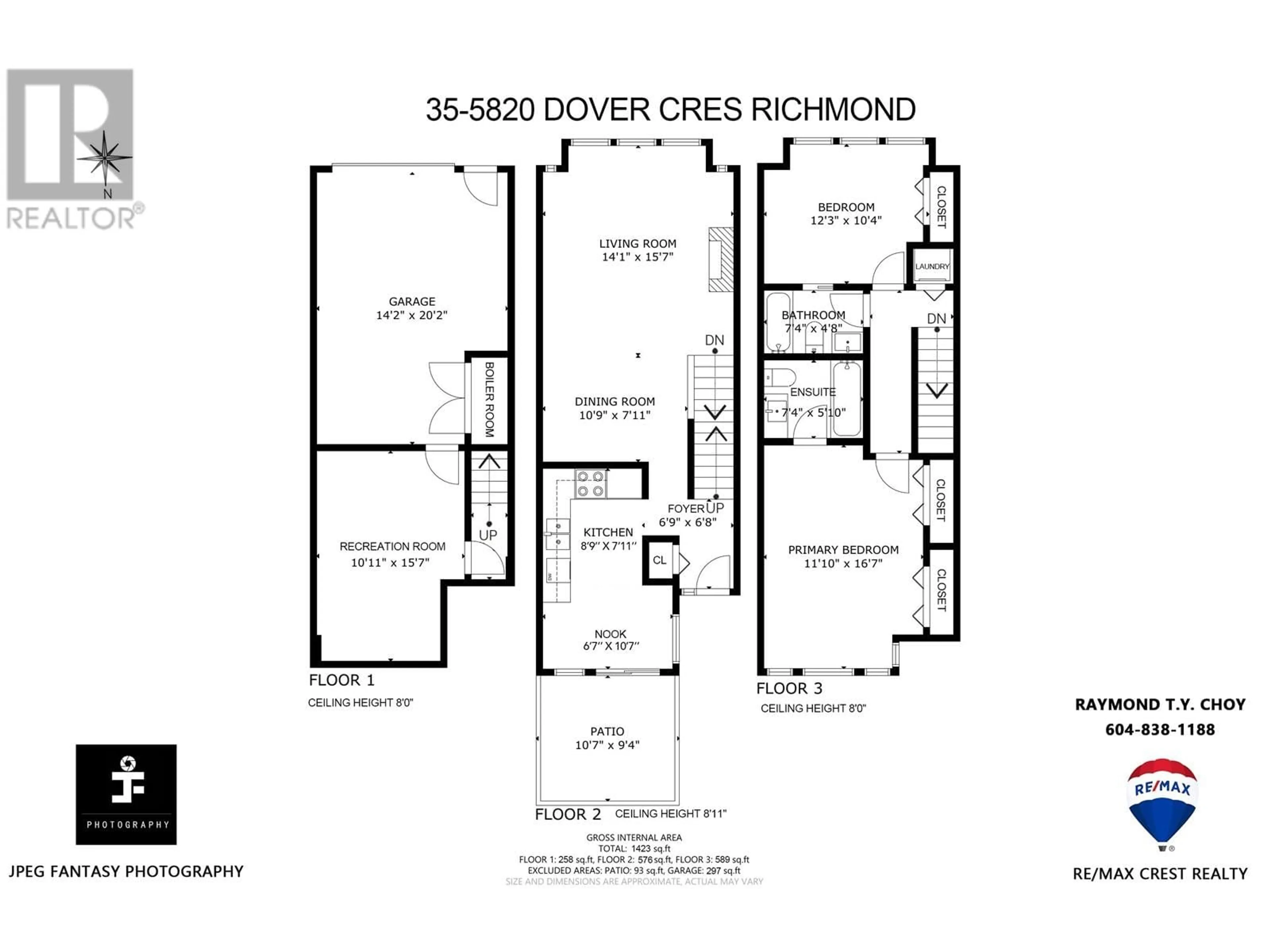 Floor plan for 35 - 5820 DOVER CRESCENT, Richmond British Columbia V7C5P3
