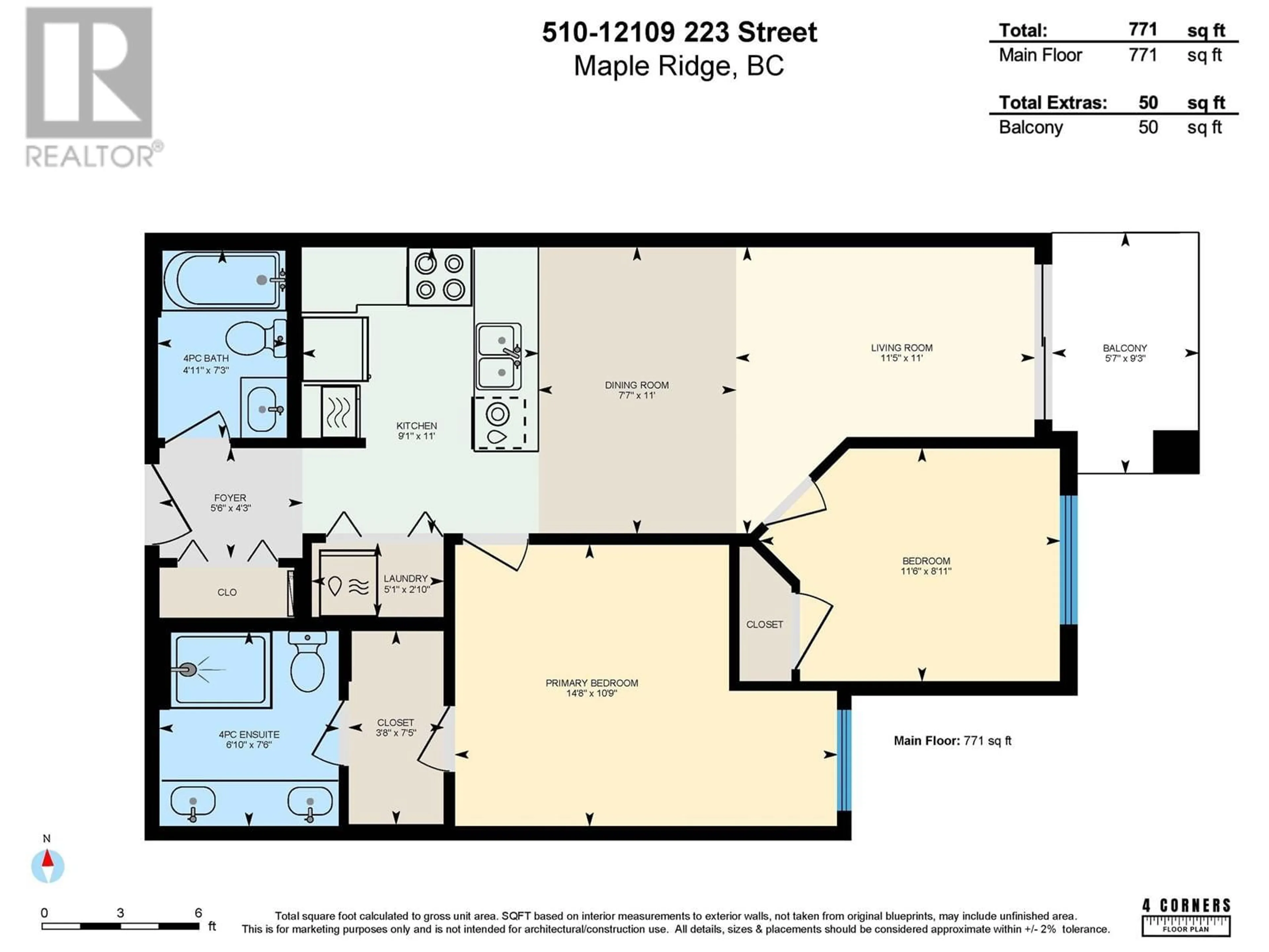 Floor plan for 510 - 12109 223 STREET, Maple Ridge British Columbia V2X5Y6