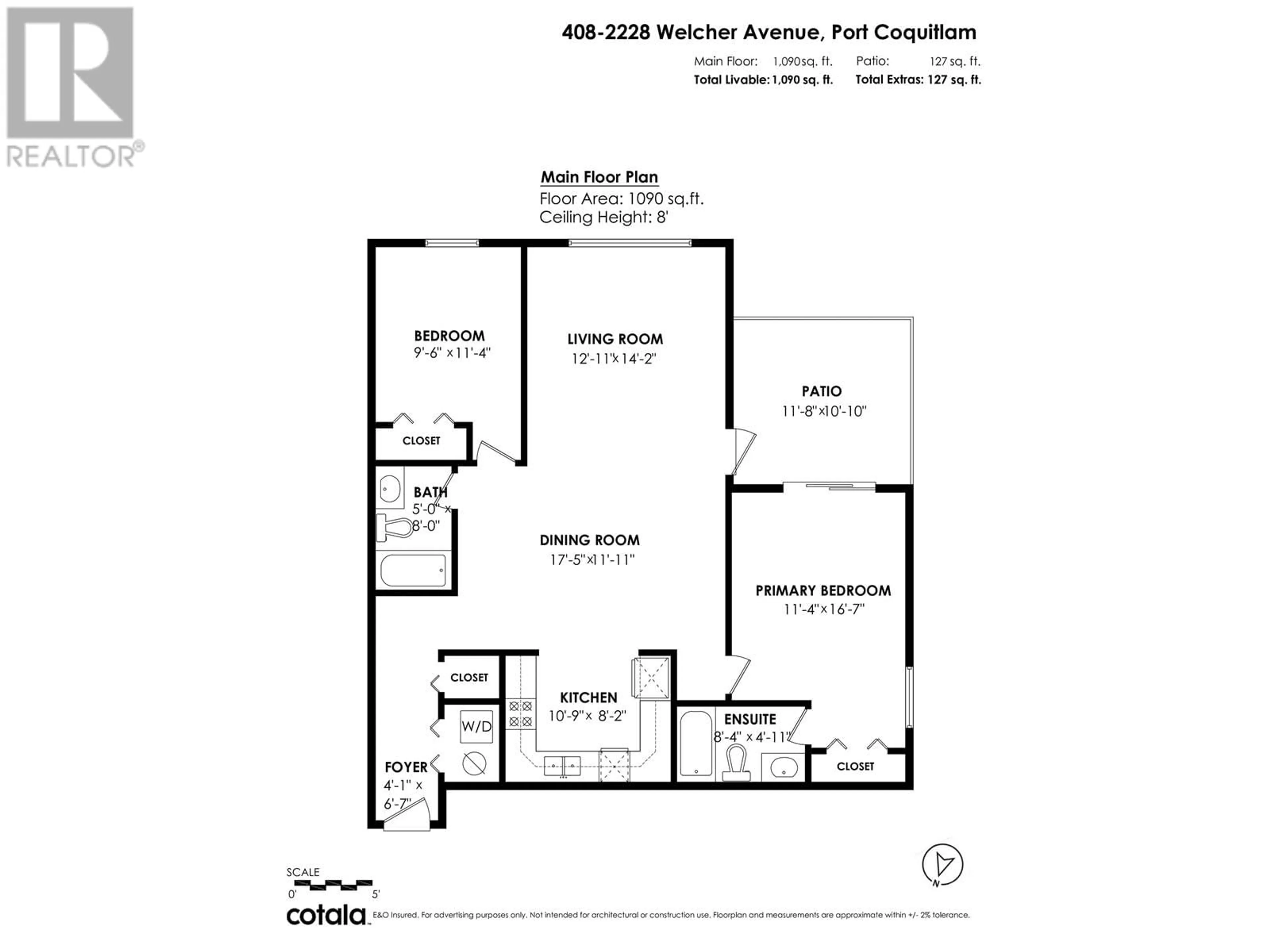 Floor plan for 408 - 2228 WELCHER AVENUE, Port Coquitlam British Columbia V3C1X3