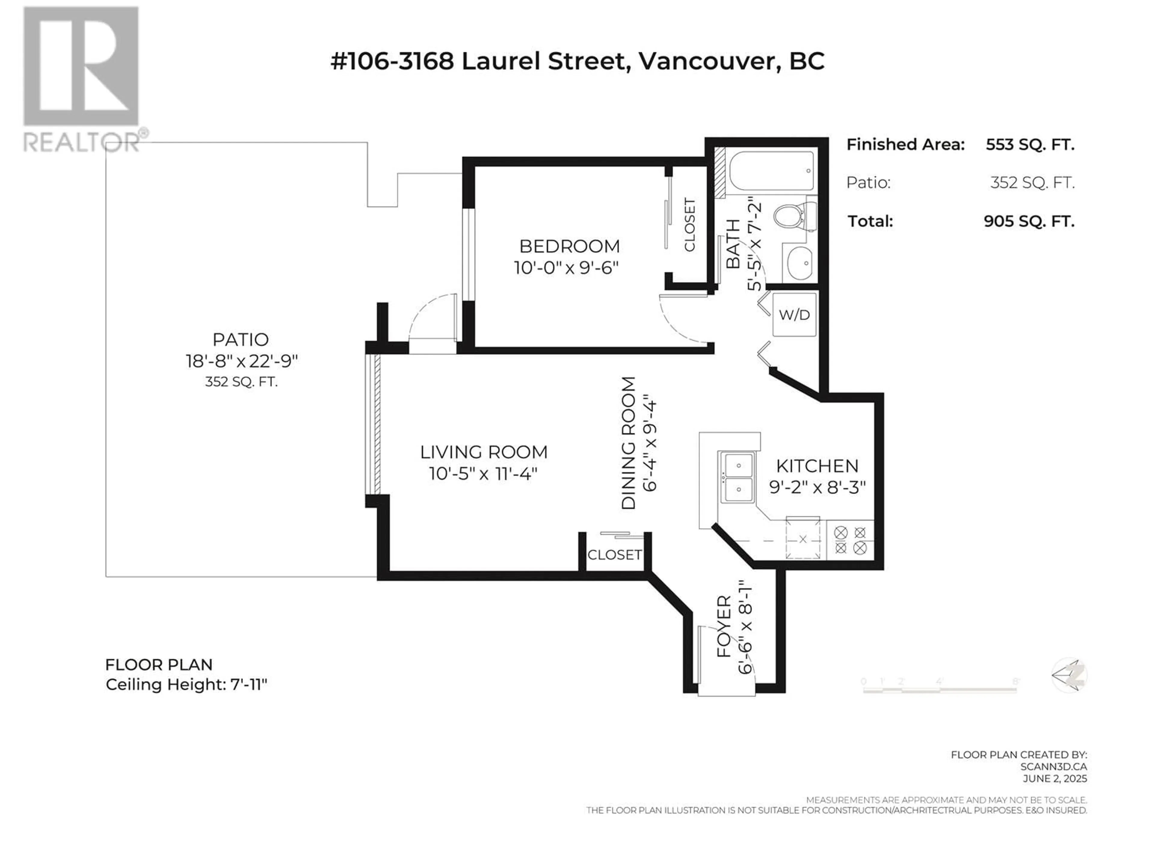 Floor plan for 106 - 3168 LAUREL STREET, Vancouver British Columbia V5Z3T8