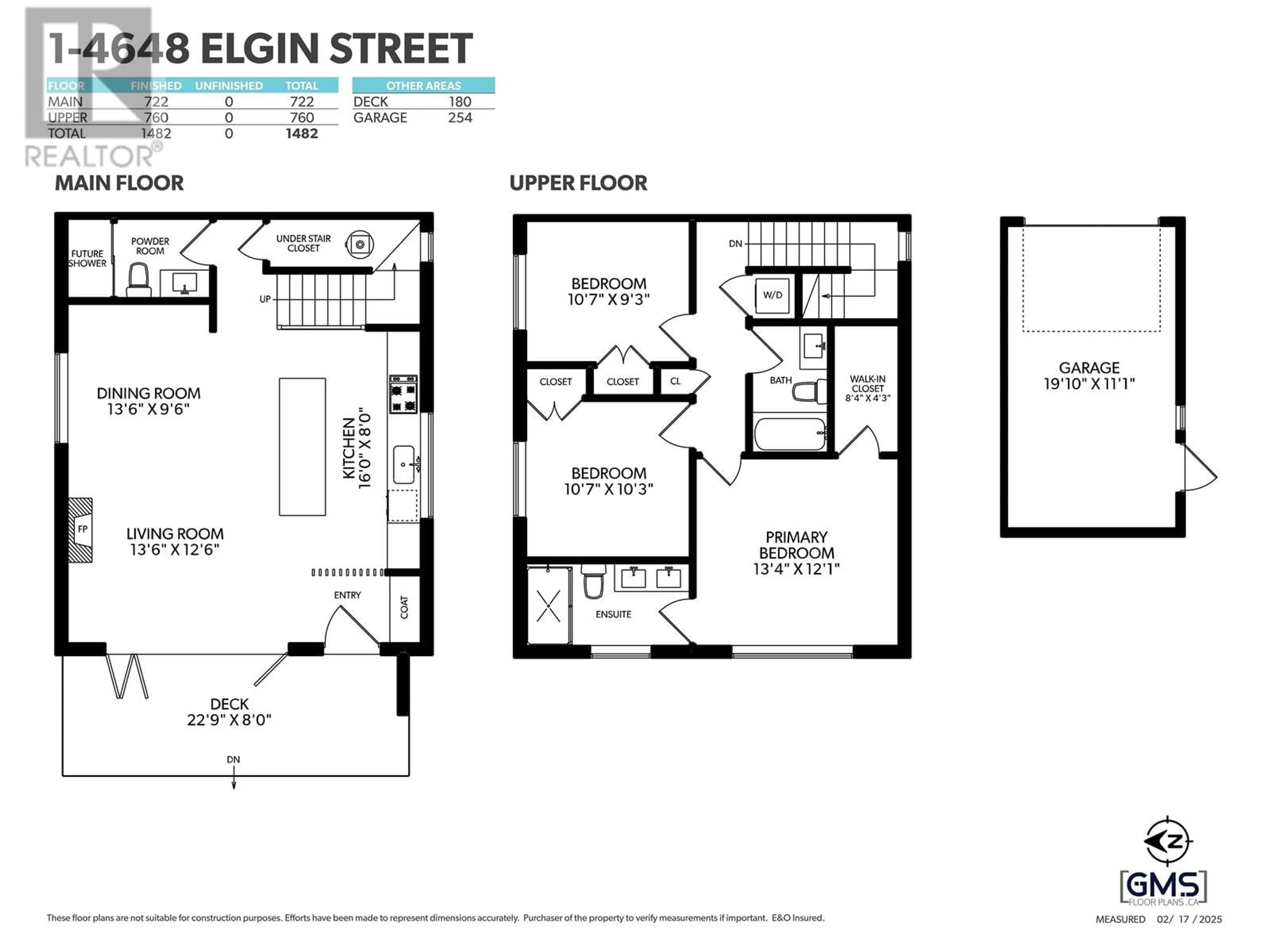 Floor plan for 1 - 4648 ELGIN STREET, Vancouver British Columbia V5V4R8