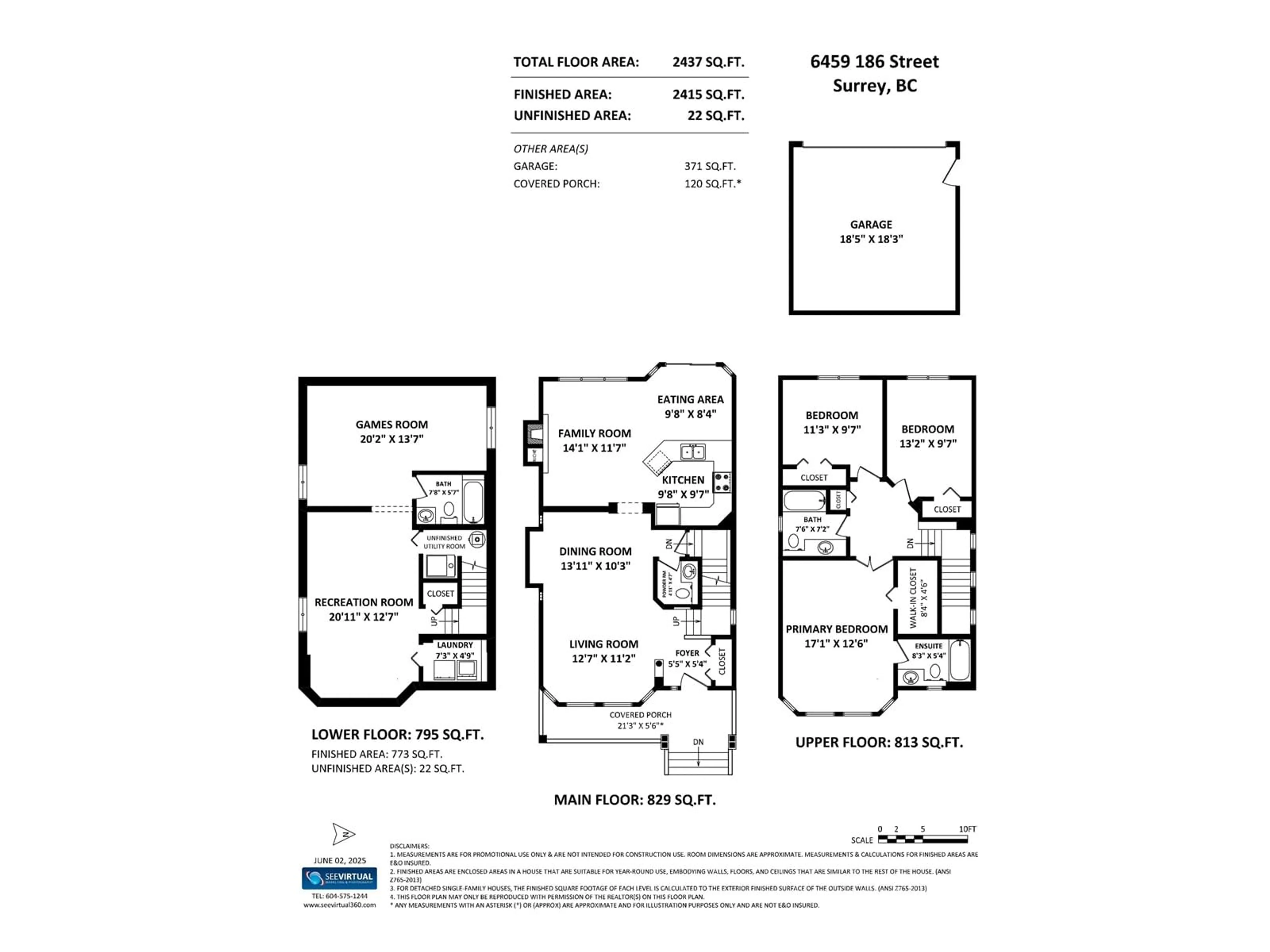 Floor plan for 6459 186, Langley British Columbia V3S8S6