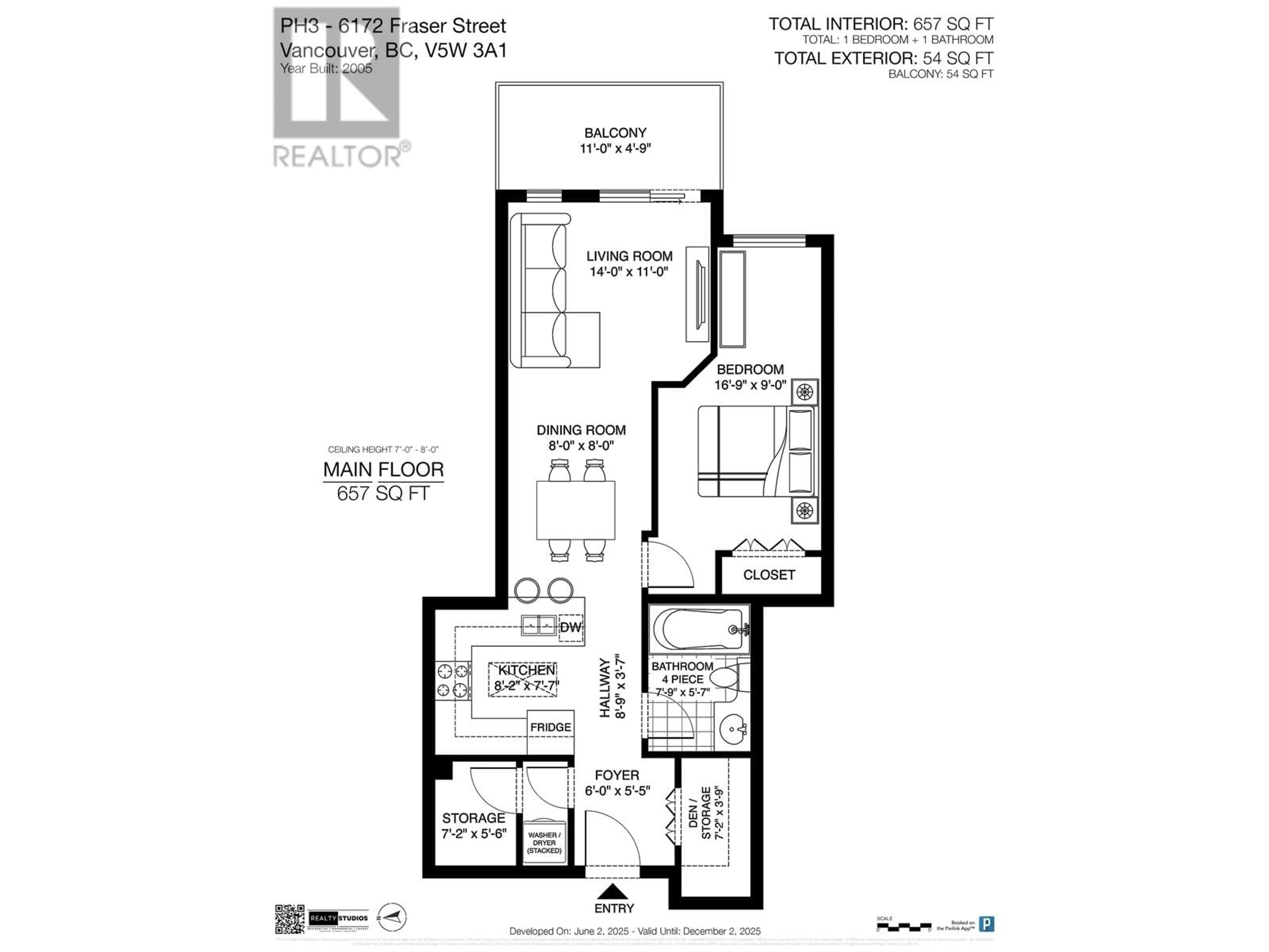 Floor plan for PH3 - 6172 FRASER STREET, Vancouver British Columbia V5W3A1