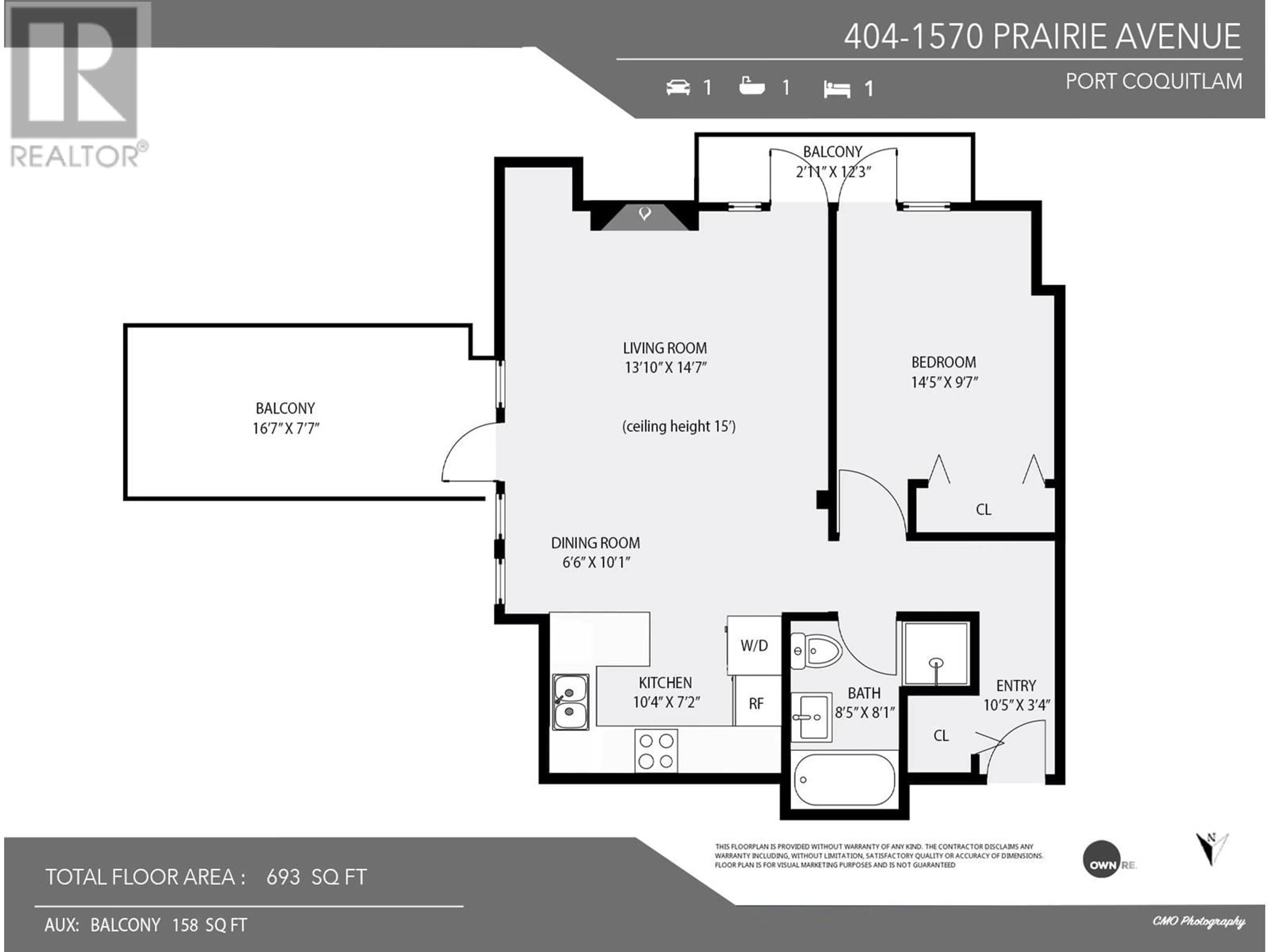 Floor plan for 404 - 1570 PRAIRIE AVENUE, Port Coquitlam British Columbia V3B1T4