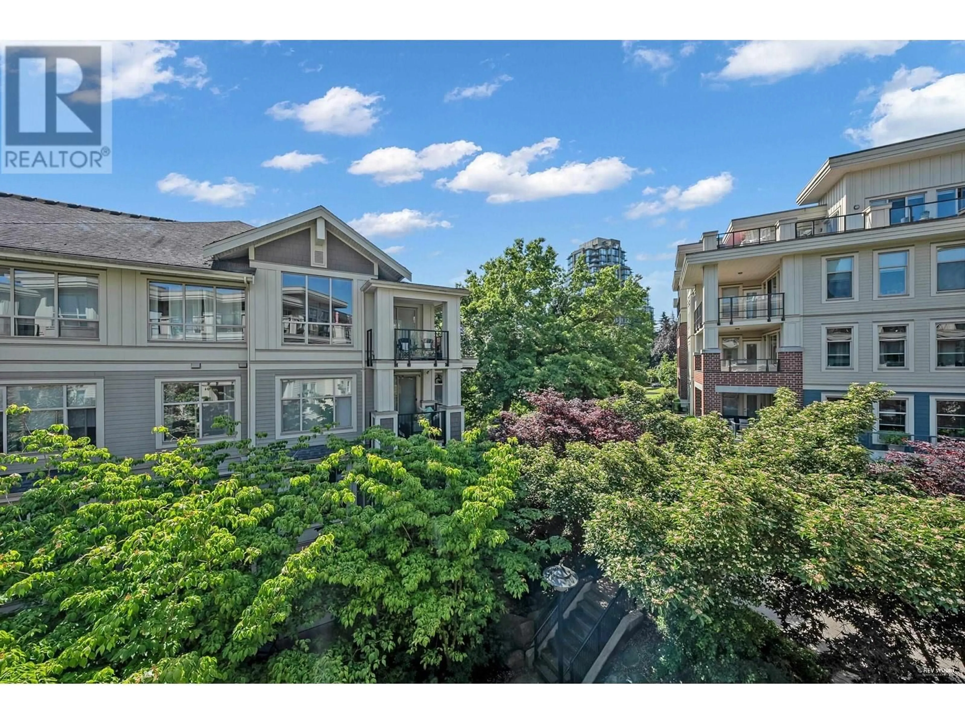 A pic from outside/outdoor area/front of a property/back of a property/a pic from drone, city buildings view from balcony for 303 - 250 FRANCIS WAY, New Westminster British Columbia V3L0E6