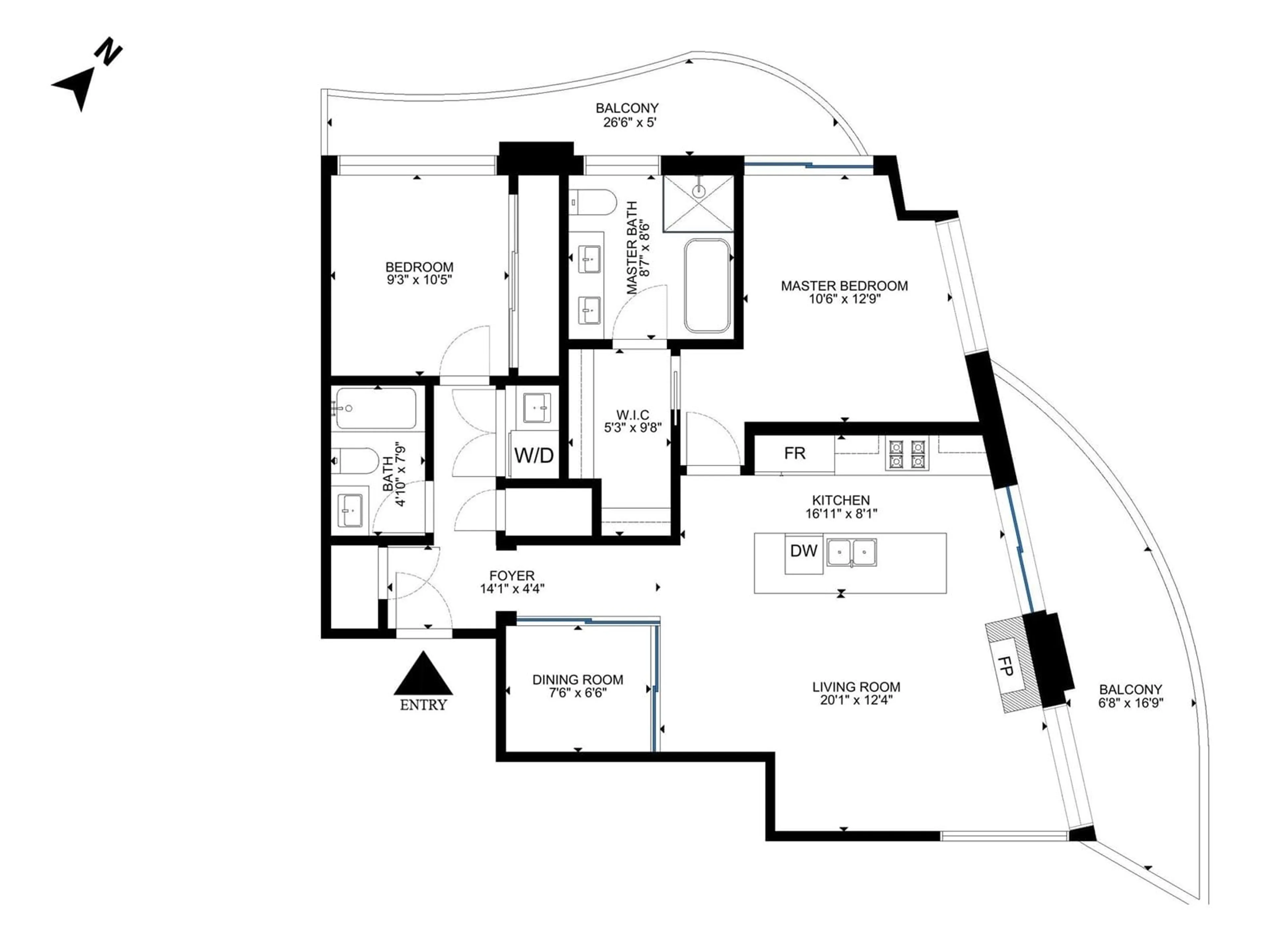 Floor plan for 804 - 1500 MARTIN, White Rock British Columbia V4B0C2