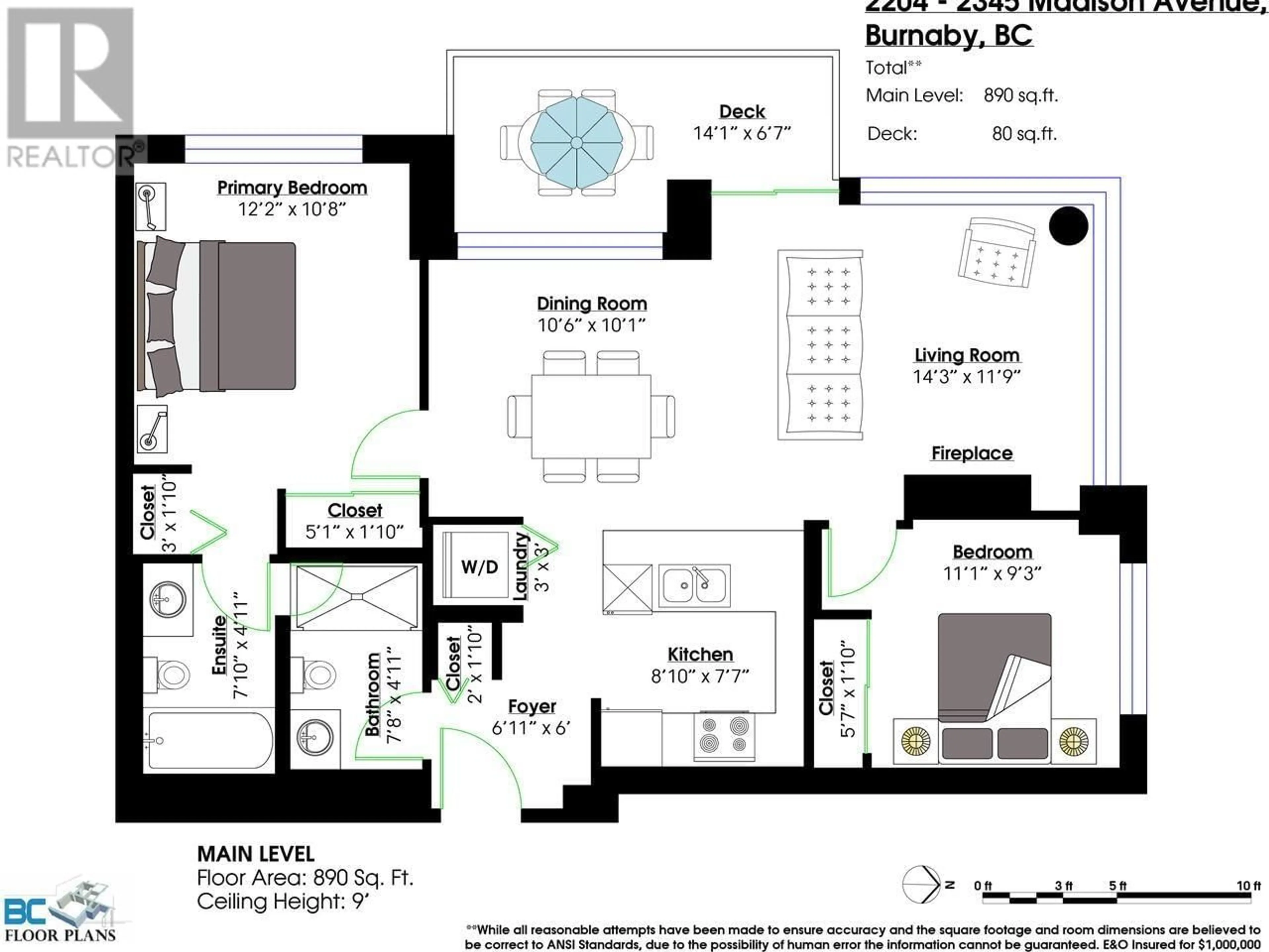 Floor plan for 2204 - 2345 MADISON AVENUE, Burnaby British Columbia V5C0B4