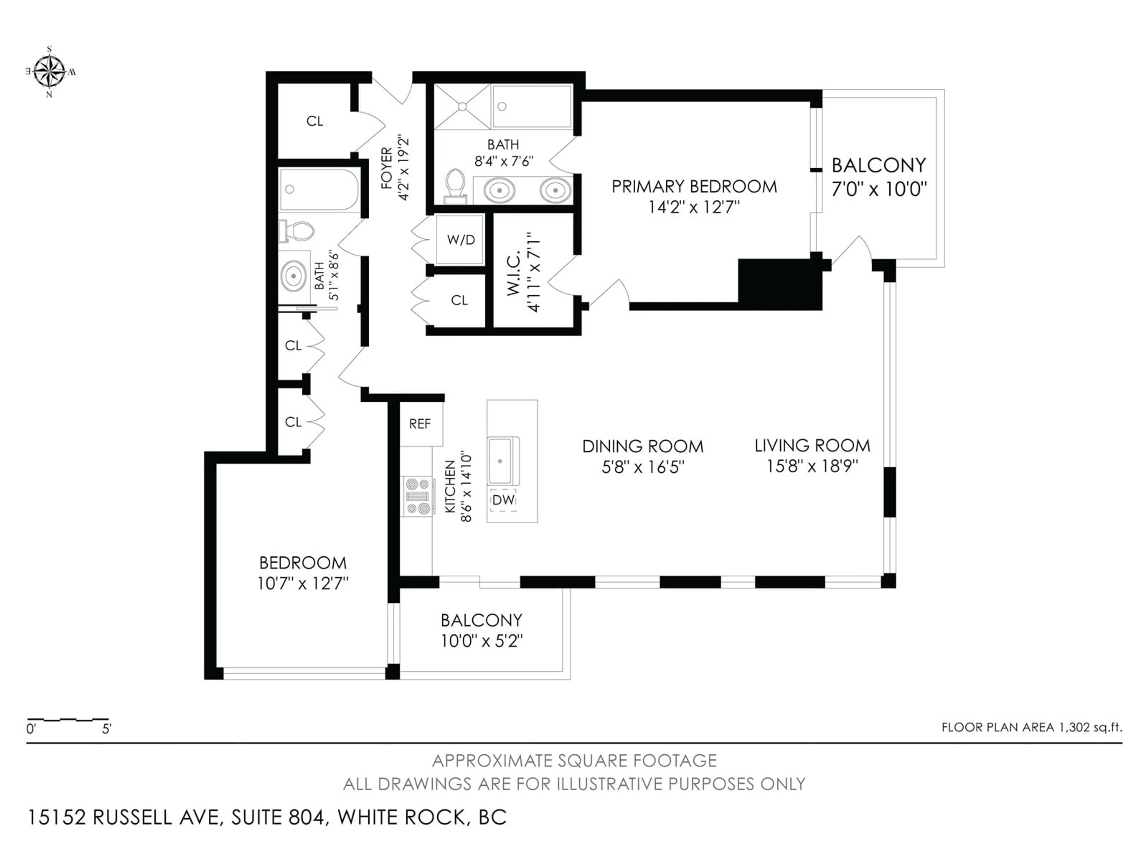 Floor plan for 804 - 15152 RUSSELL, White Rock British Columbia V4B0A3