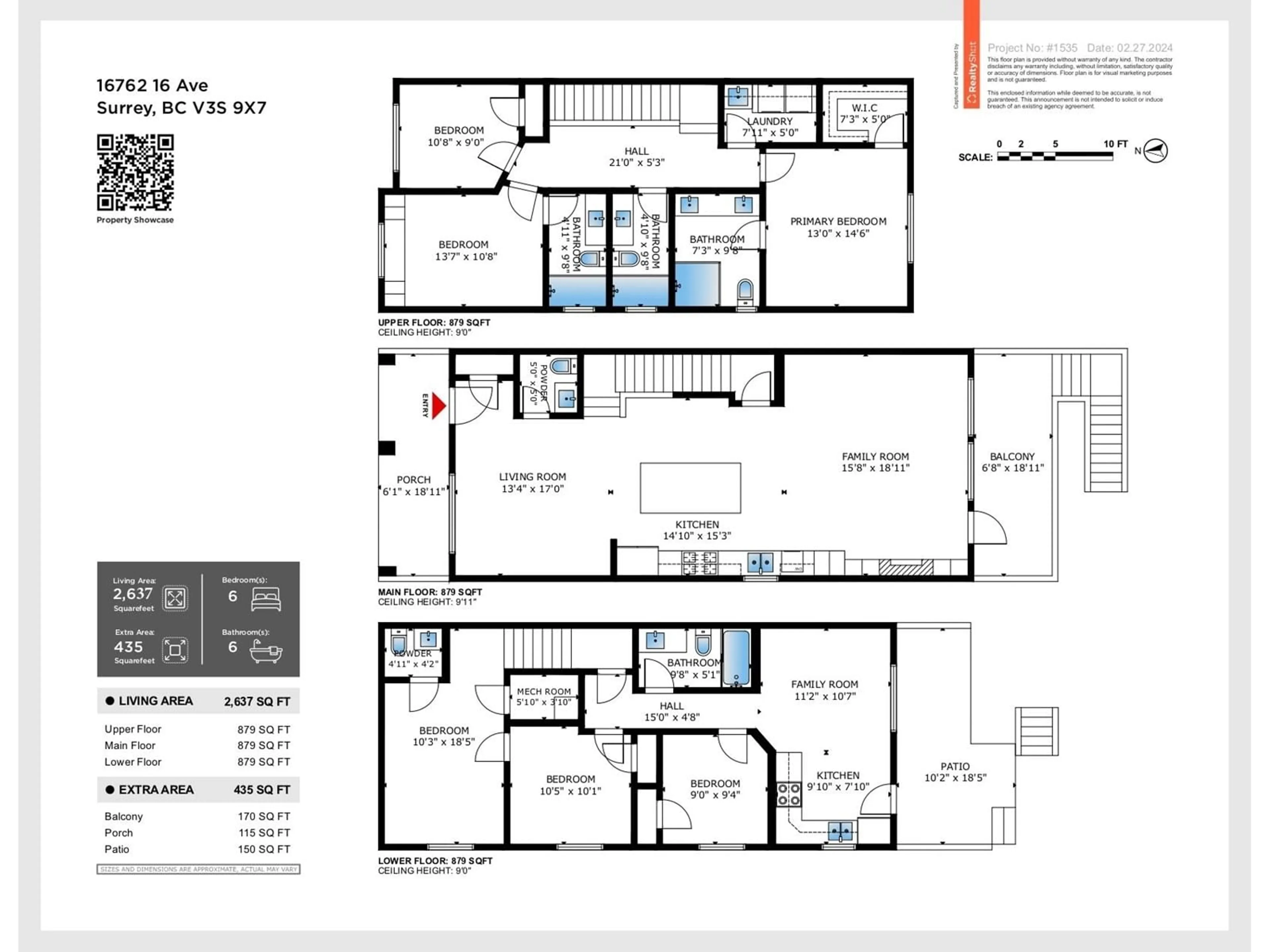 Floor plan for 16762 16, Surrey British Columbia V3S9X7