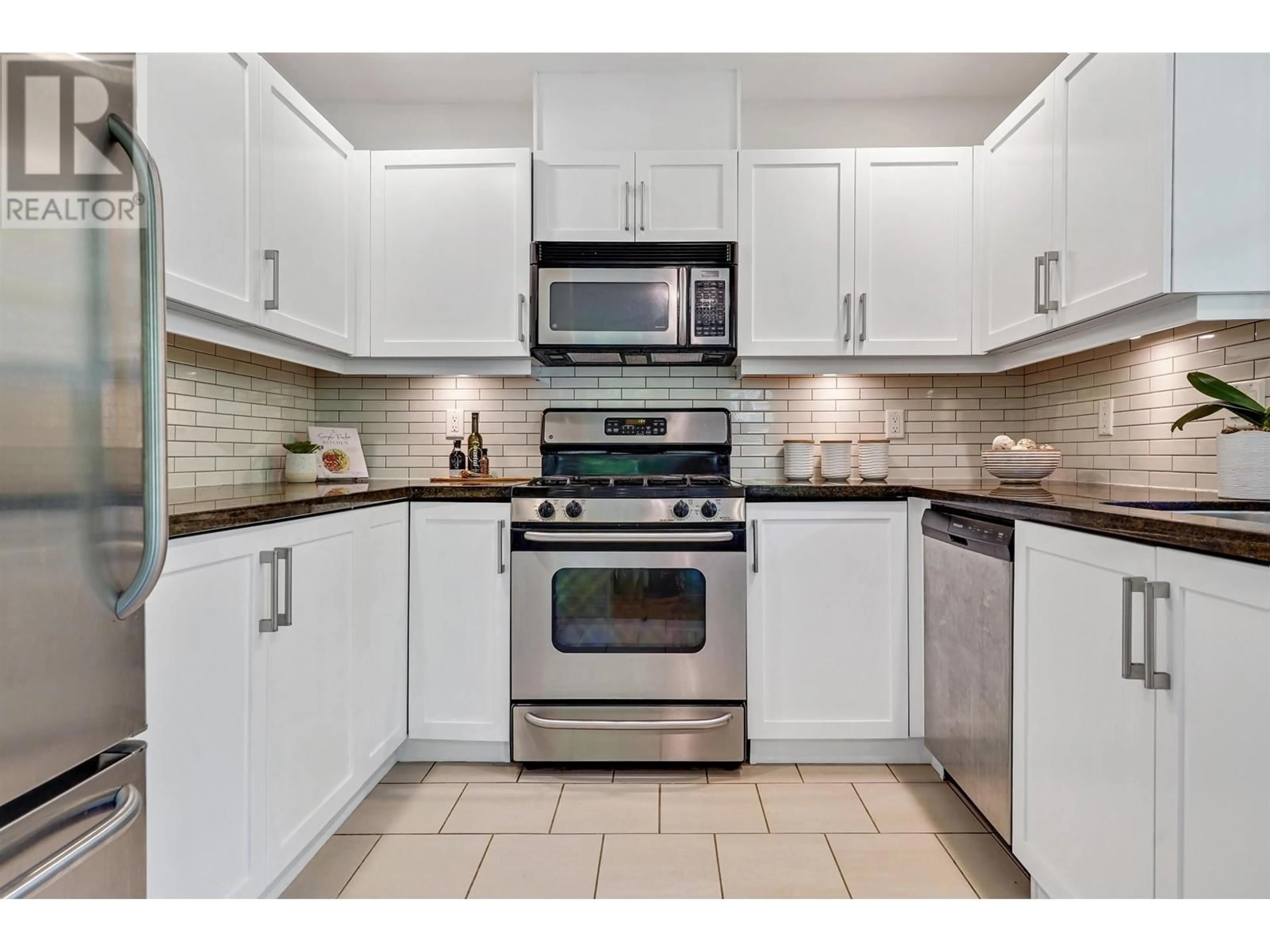Standard kitchen, ceramic/tile floor for 106 - 6328 LARKIN DRIVE, Vancouver British Columbia V6T2K2