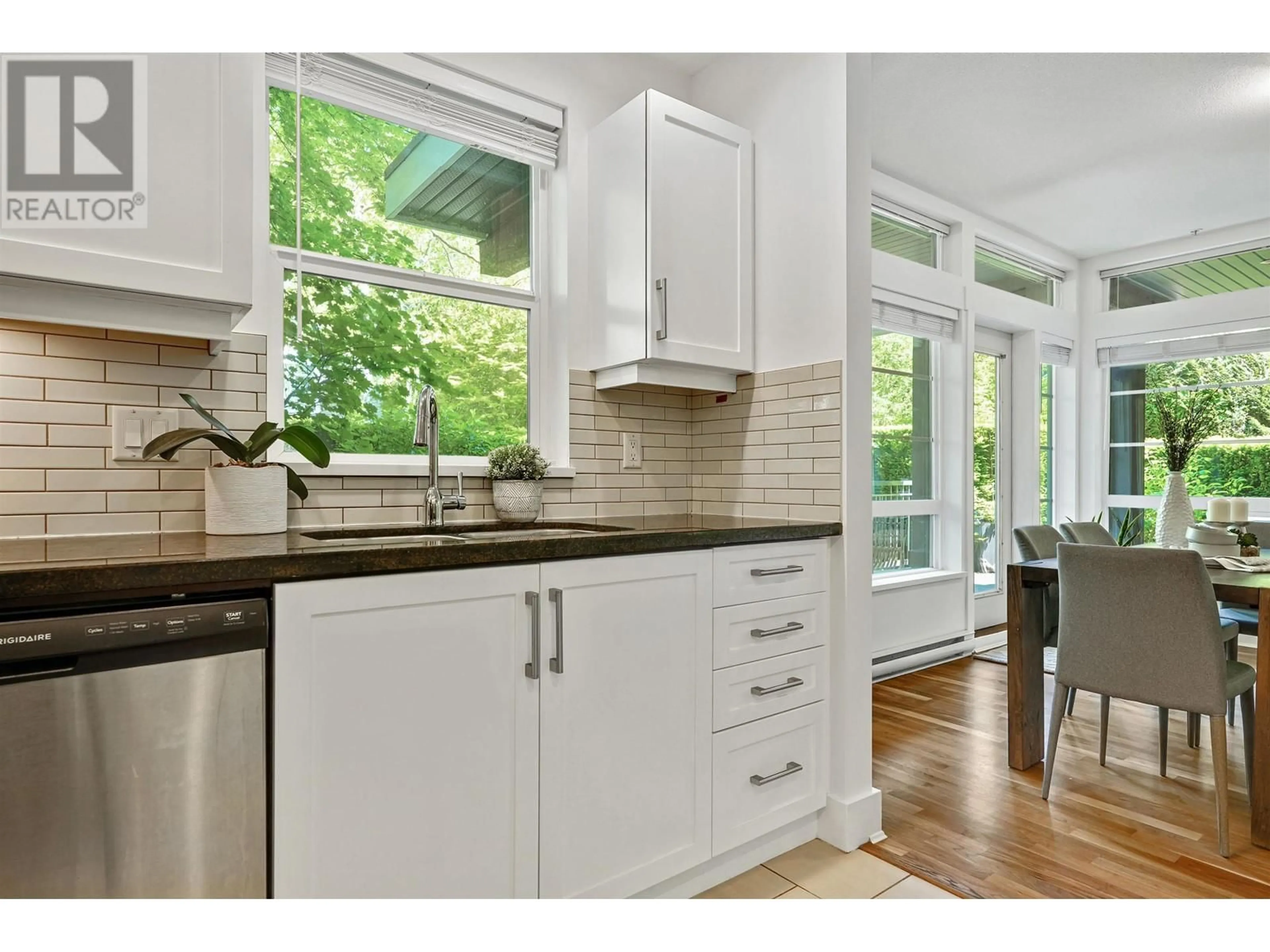 Open concept kitchen, ceramic/tile floor for 106 - 6328 LARKIN DRIVE, Vancouver British Columbia V6T2K2
