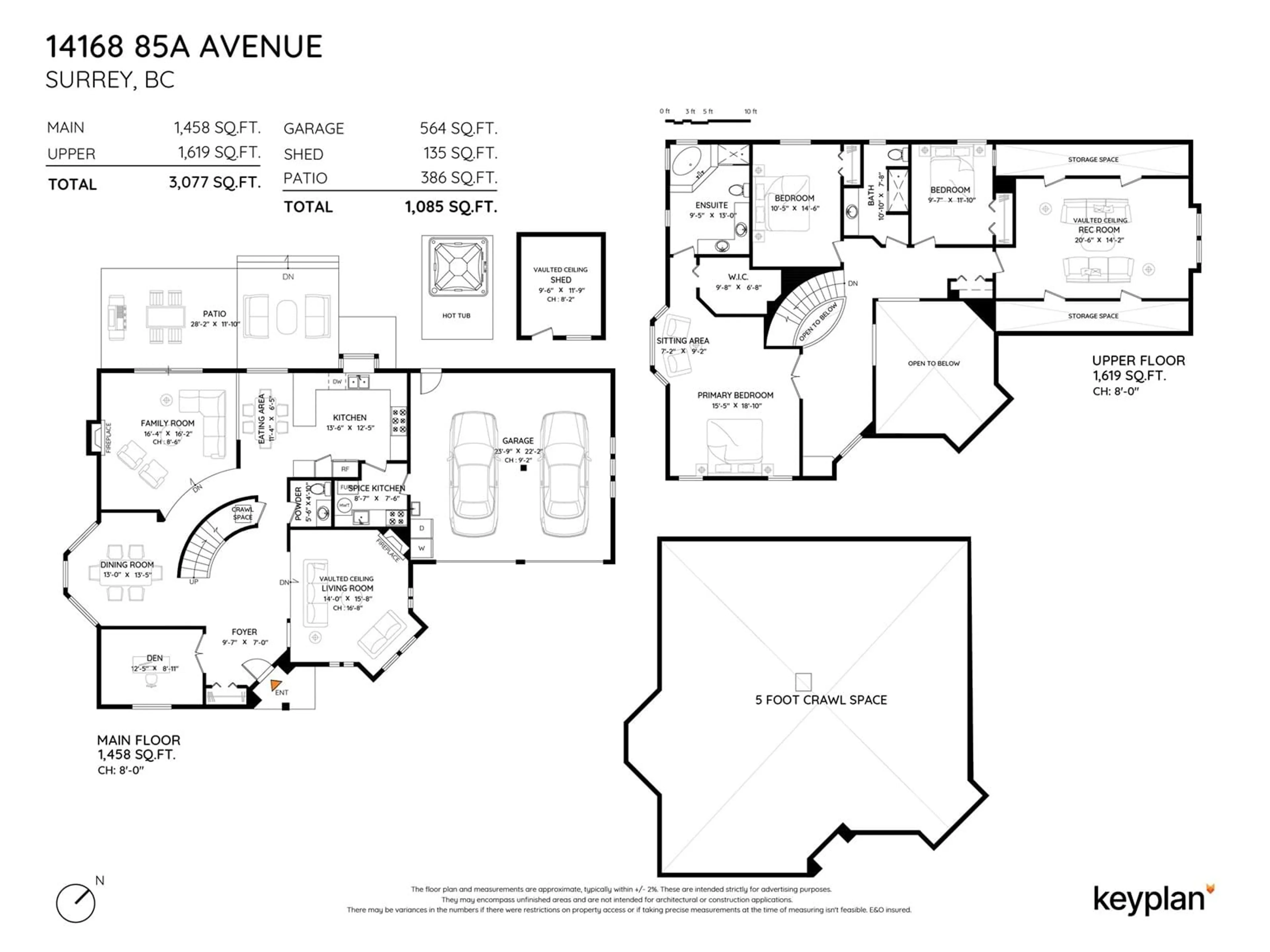 Floor plan for 14168 85A, Surrey British Columbia V3W2T4