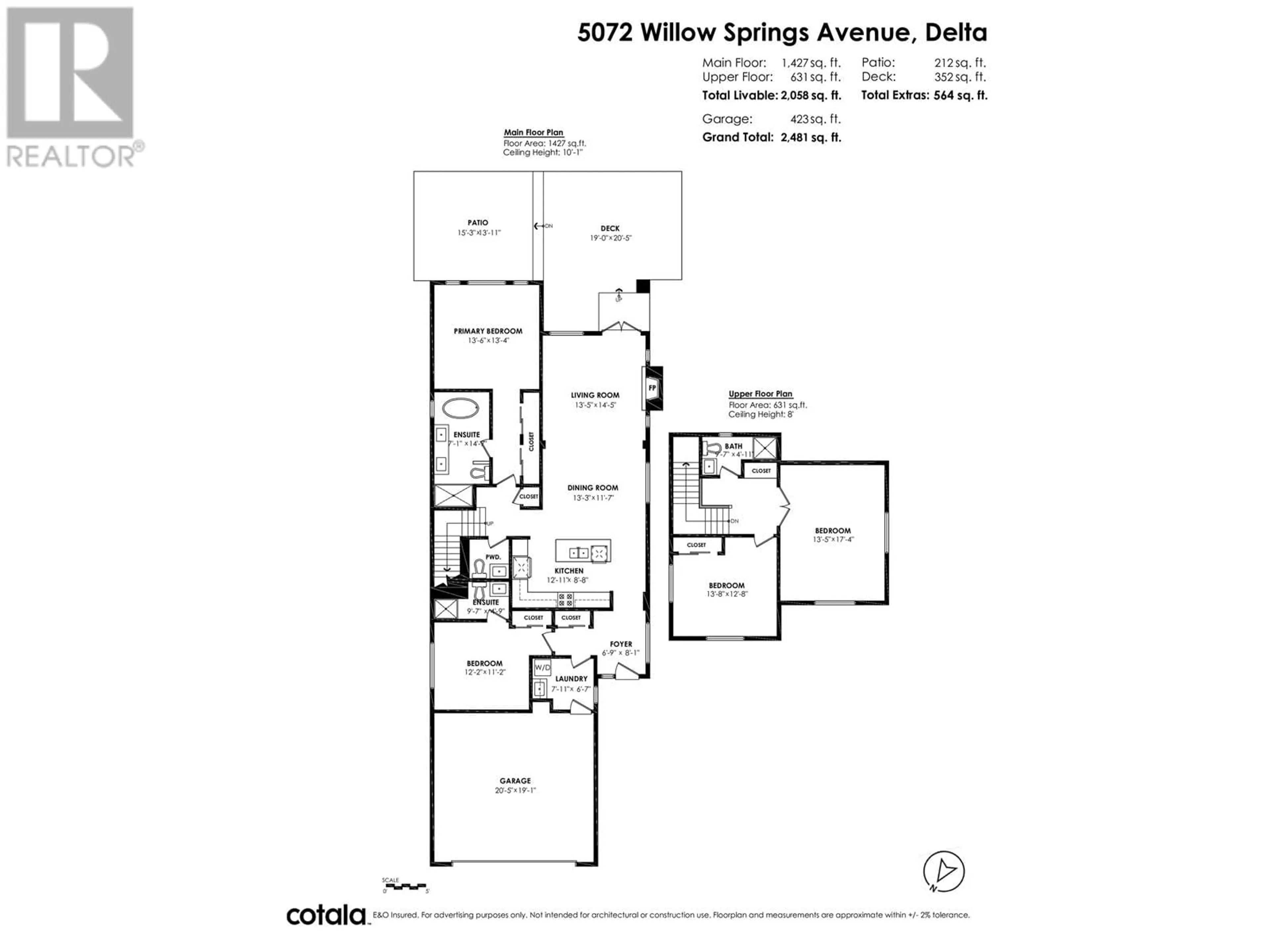 Floor plan for 5072 WILLOW SPRINGS AVENUE, Tsawwassen British Columbia V4M0A7