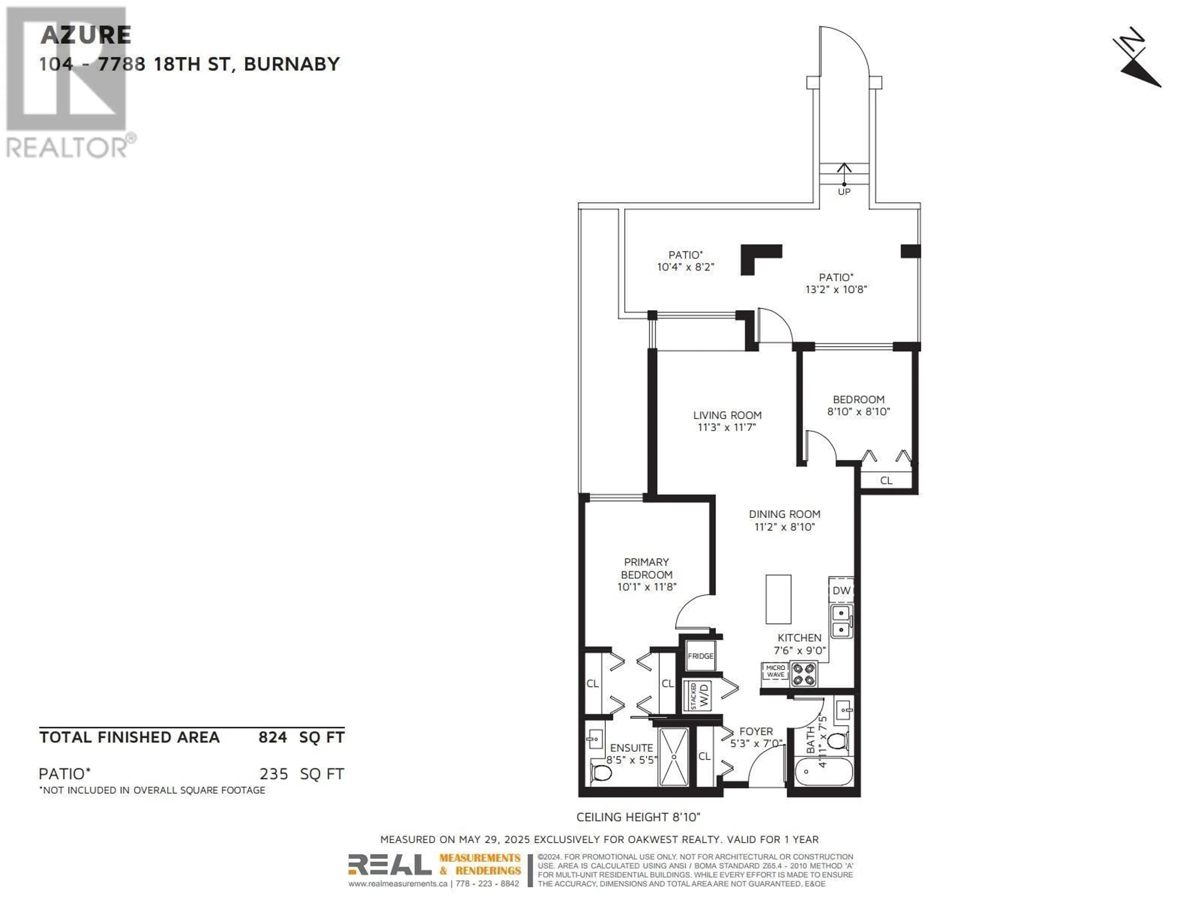 Floor plan for 104 - 7788 18TH STREET, Burnaby British Columbia V3N0J3