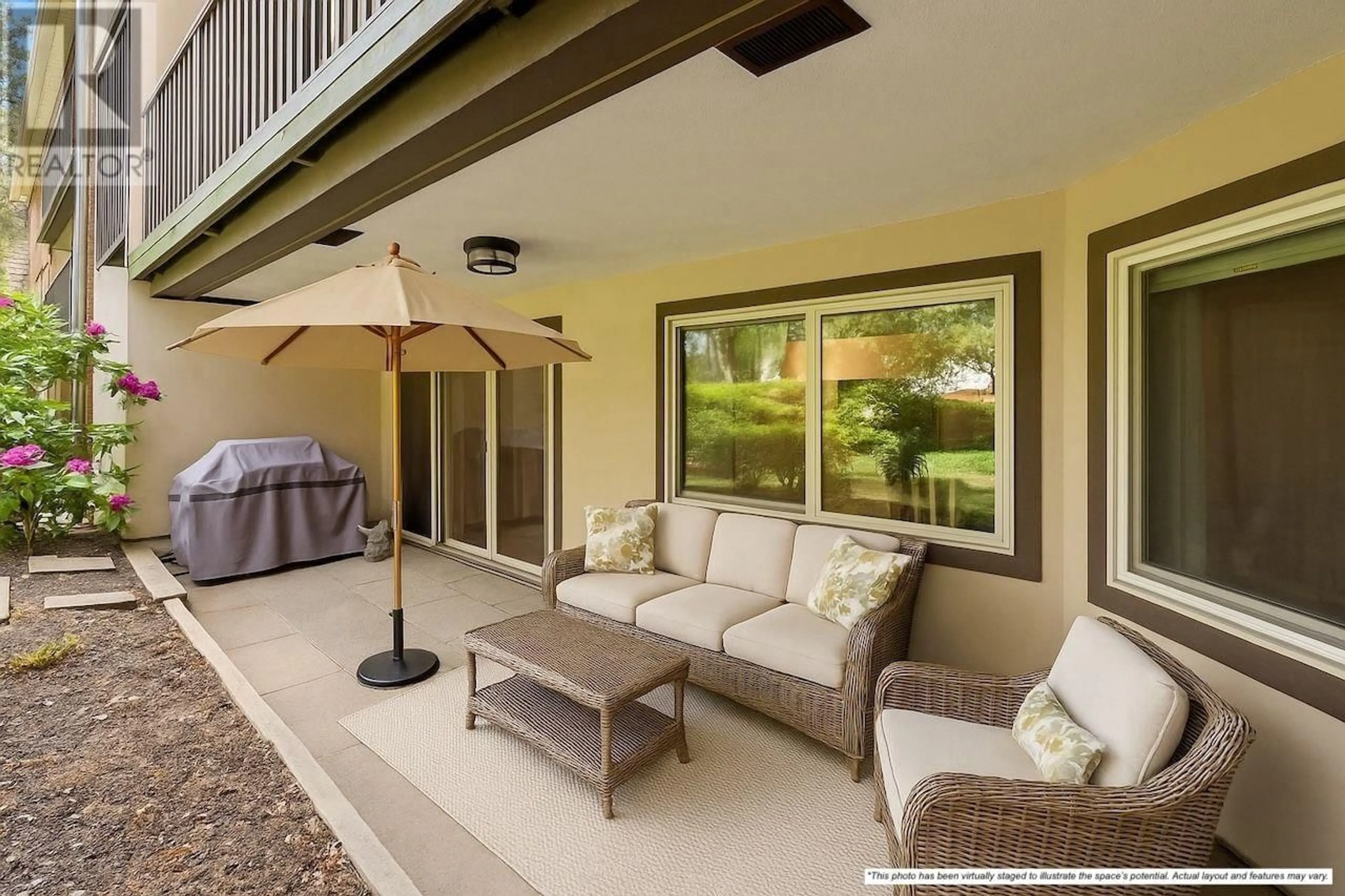 Patio, water/lake/river/ocean view for 107 - 9847 MANCHESTER DRIVE, Burnaby British Columbia V5A2C3