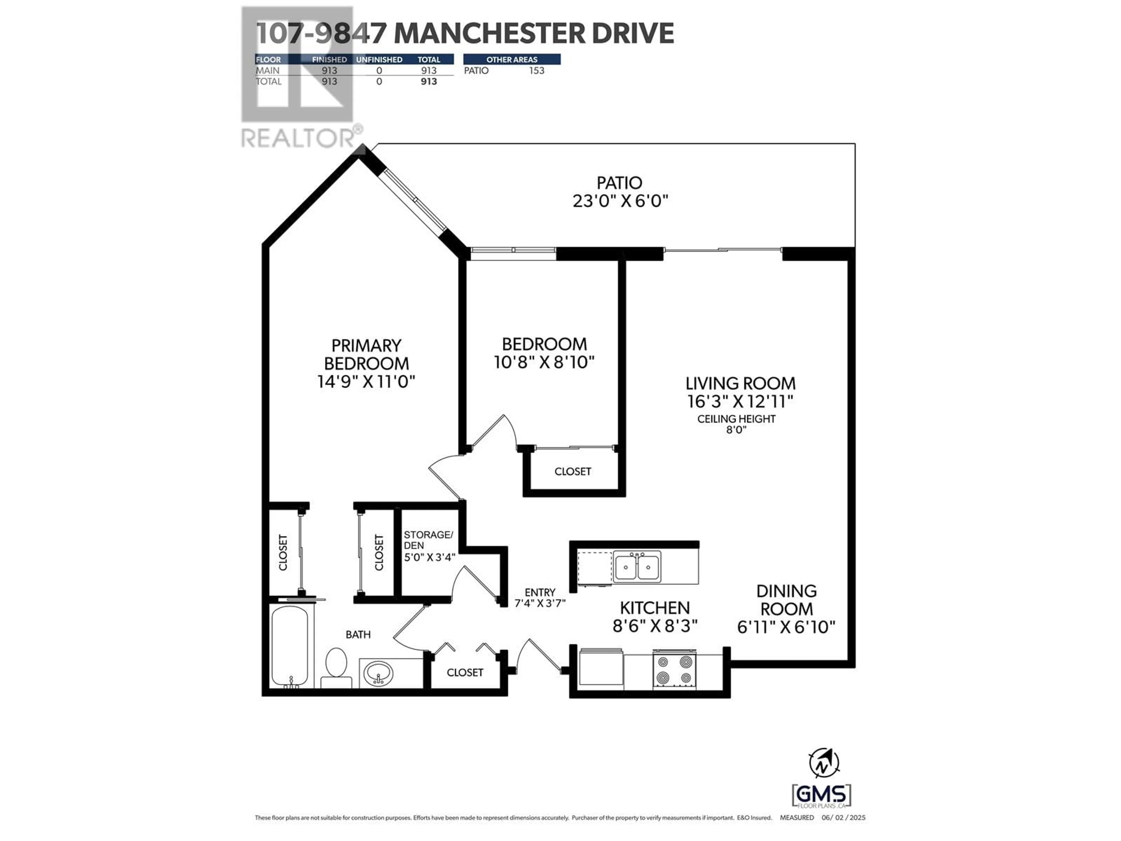 Floor plan for 107 - 9847 MANCHESTER DRIVE, Burnaby British Columbia V5A2C3