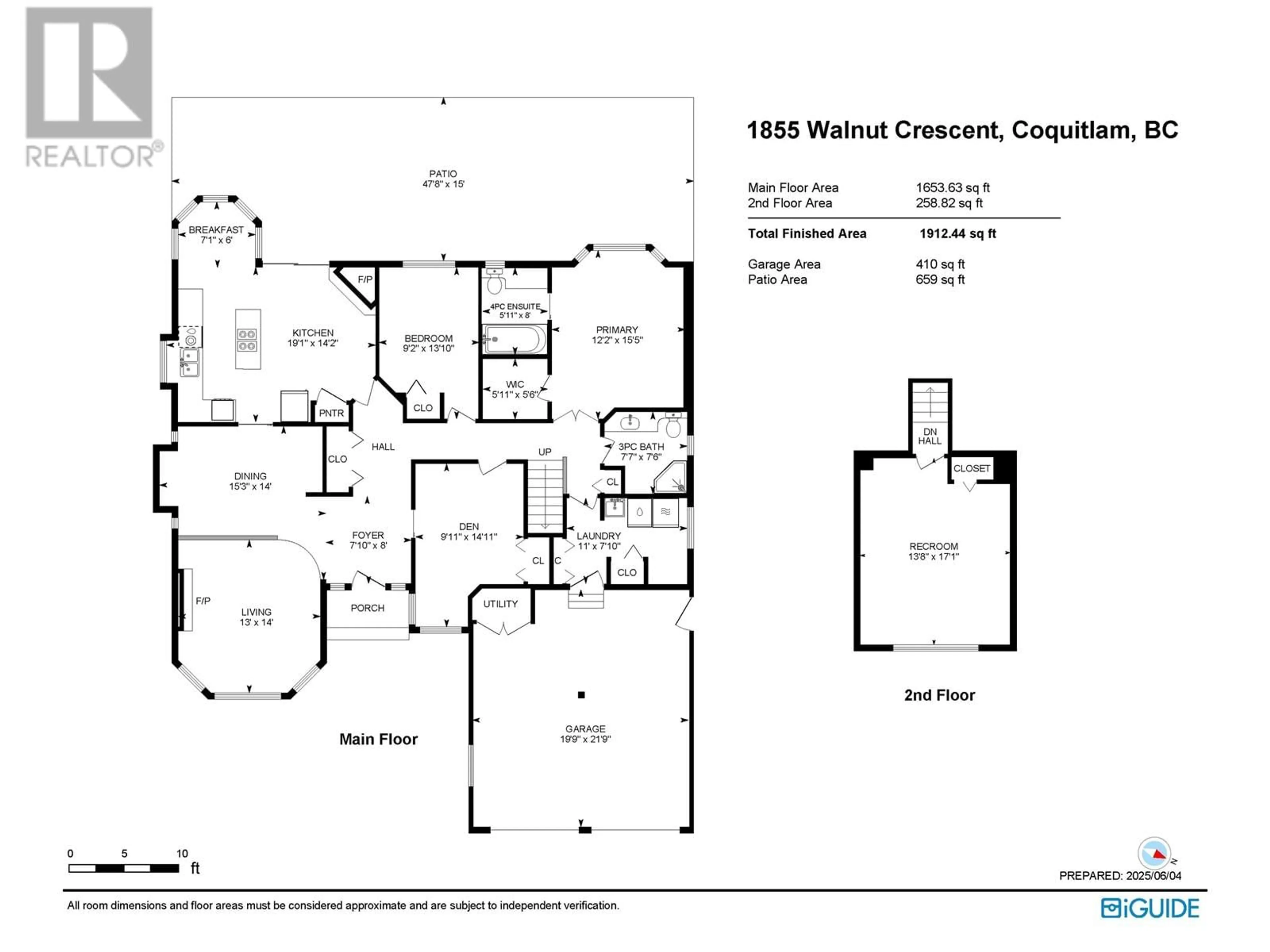Floor plan for 1855 WALNUT CRESCENT, Coquitlam British Columbia V3J7S9