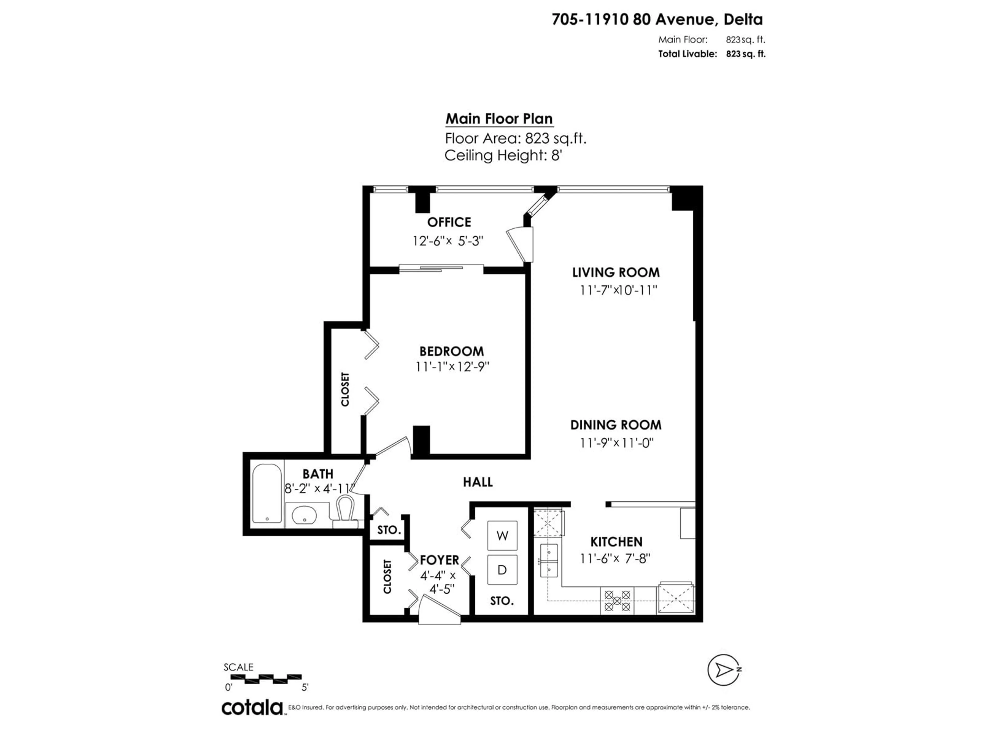 Floor plan for 705 - 11910 80, Delta British Columbia V4C8E3