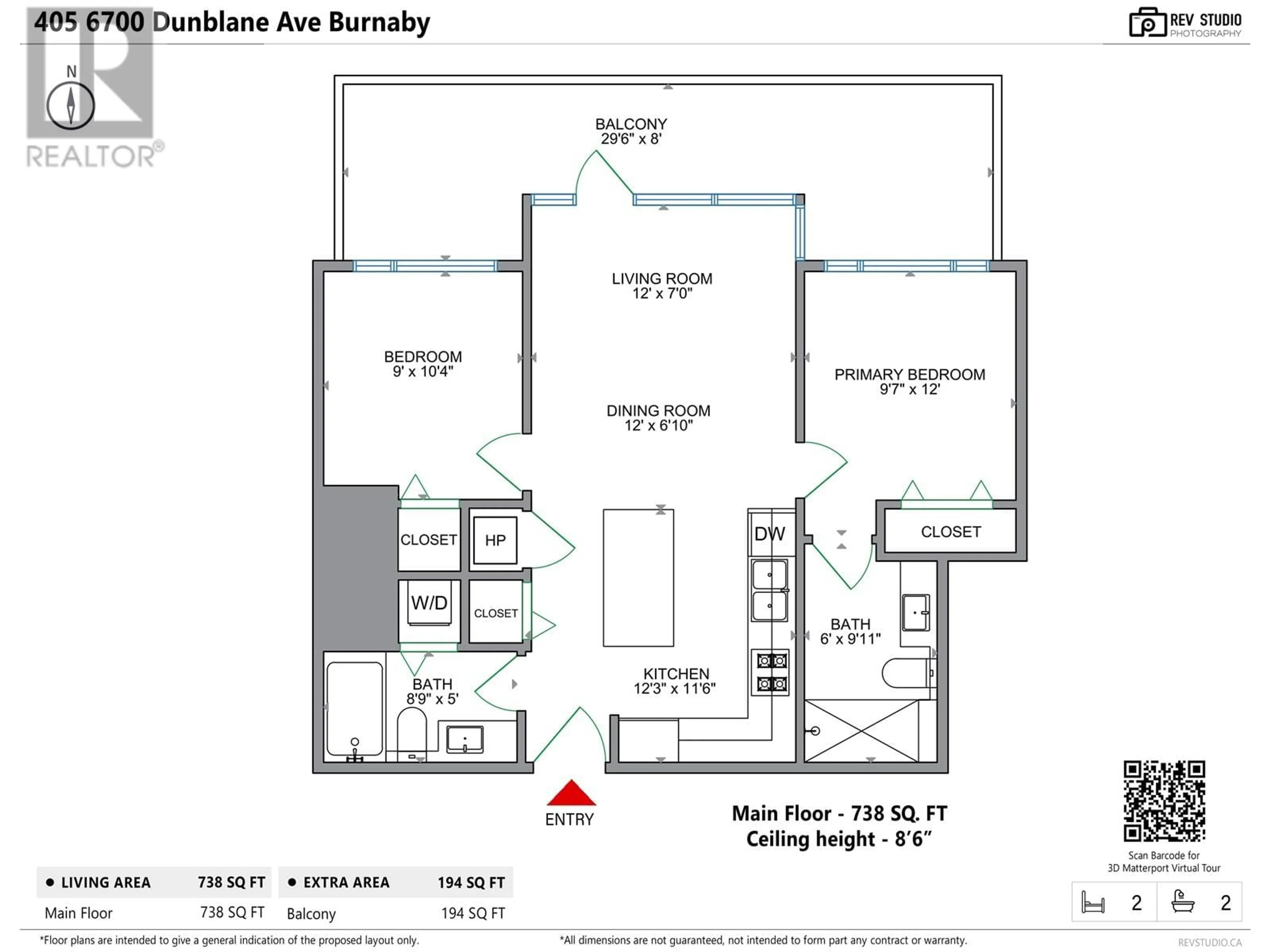 Floor plan for 405 - 6700 DUNBLANE AVENUE, Burnaby British Columbia V5H0J3