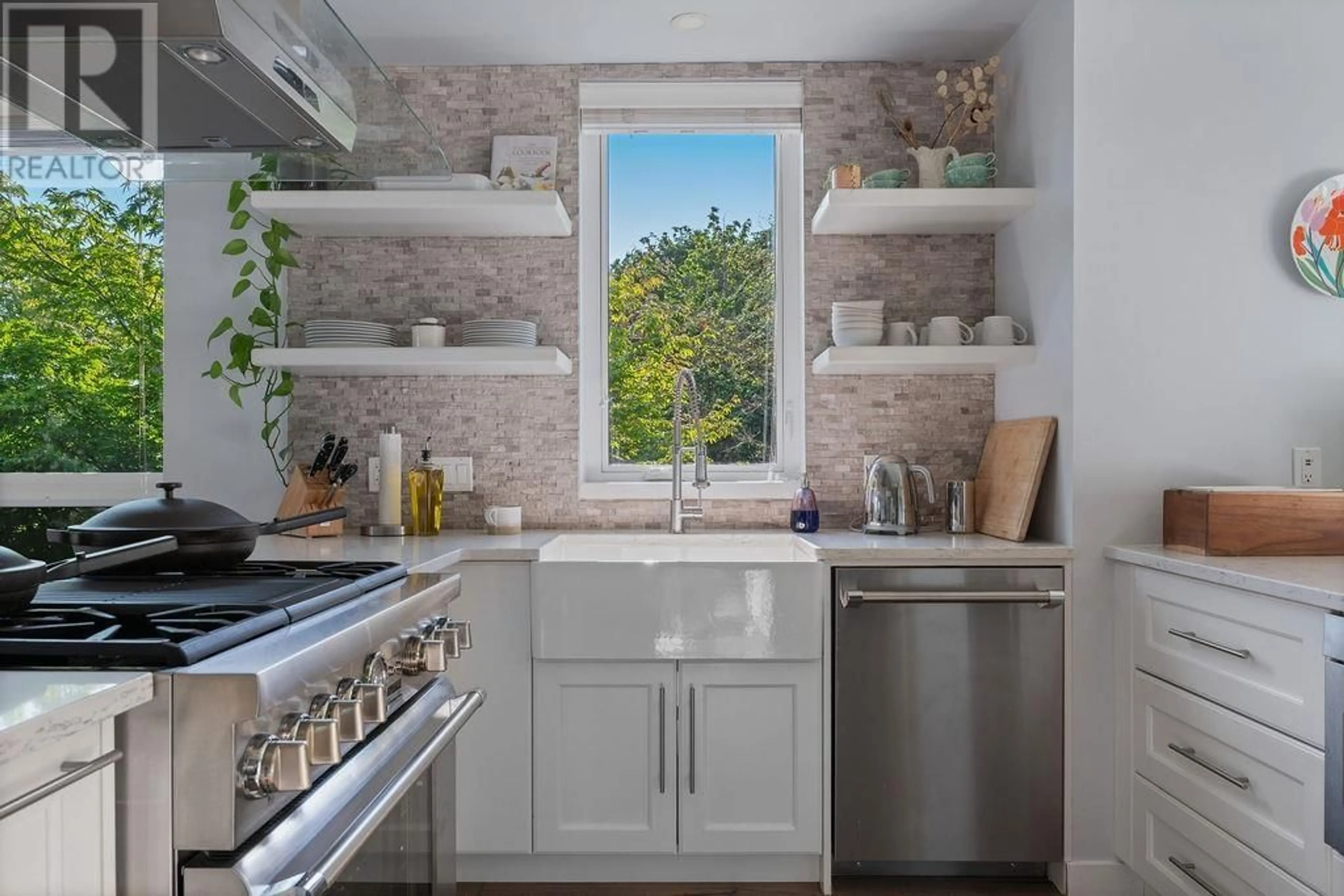 Contemporary kitchen, ceramic/tile floor for 3101 KENT AVENUE NORTH, Vancouver British Columbia V5S4Y1