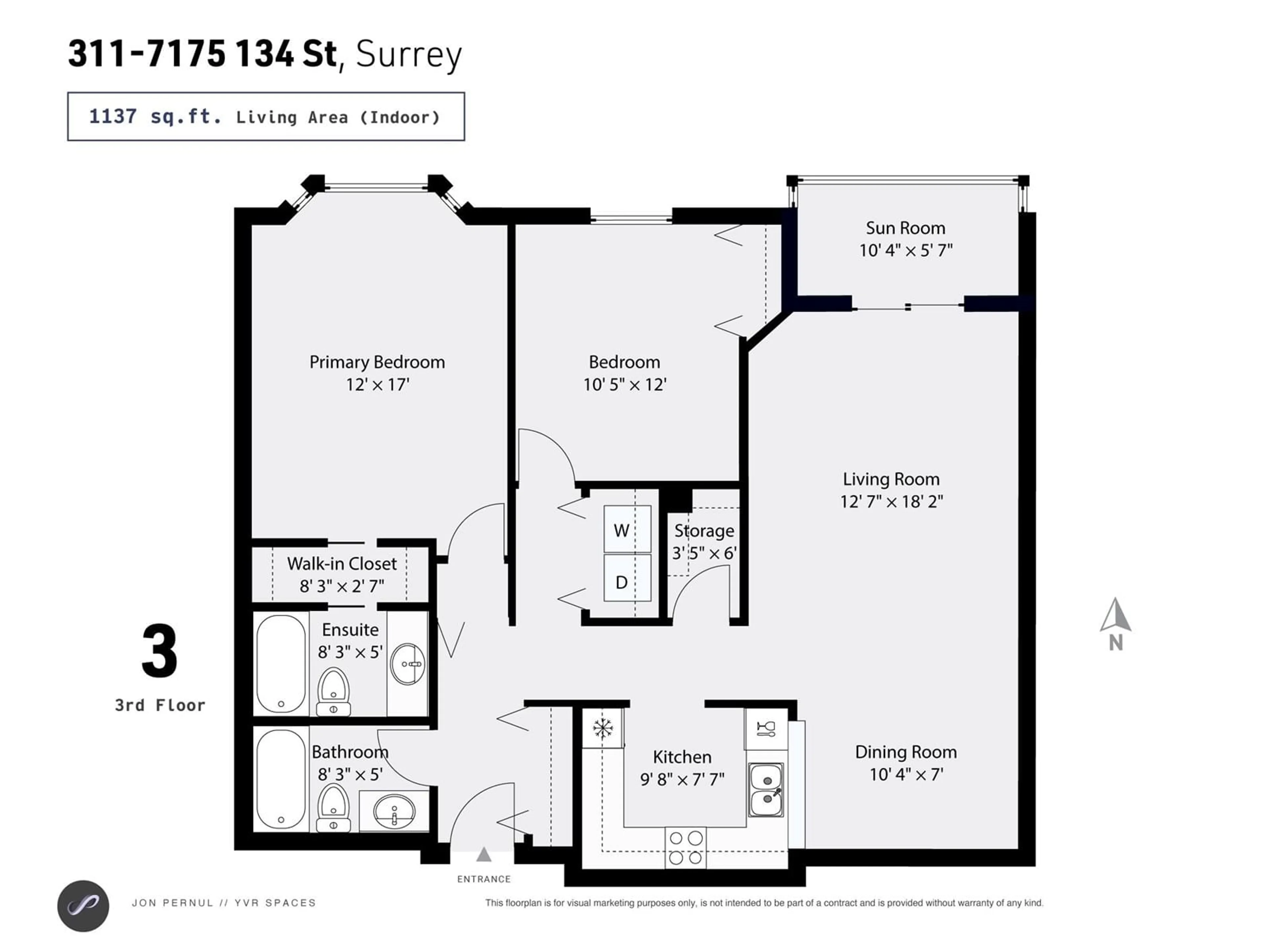 Floor plan for 311 - 7175 134, Surrey British Columbia V3W4T1