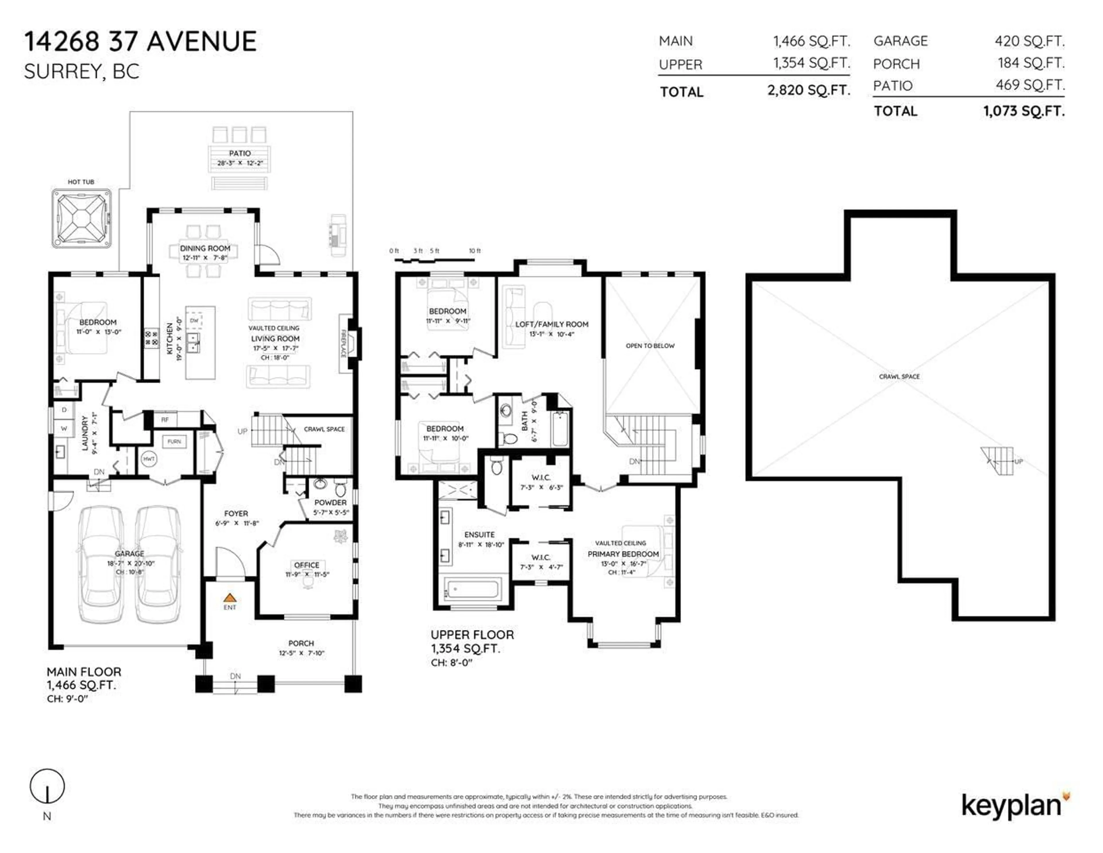 Floor plan for 14268 37, Surrey British Columbia V4P0C2