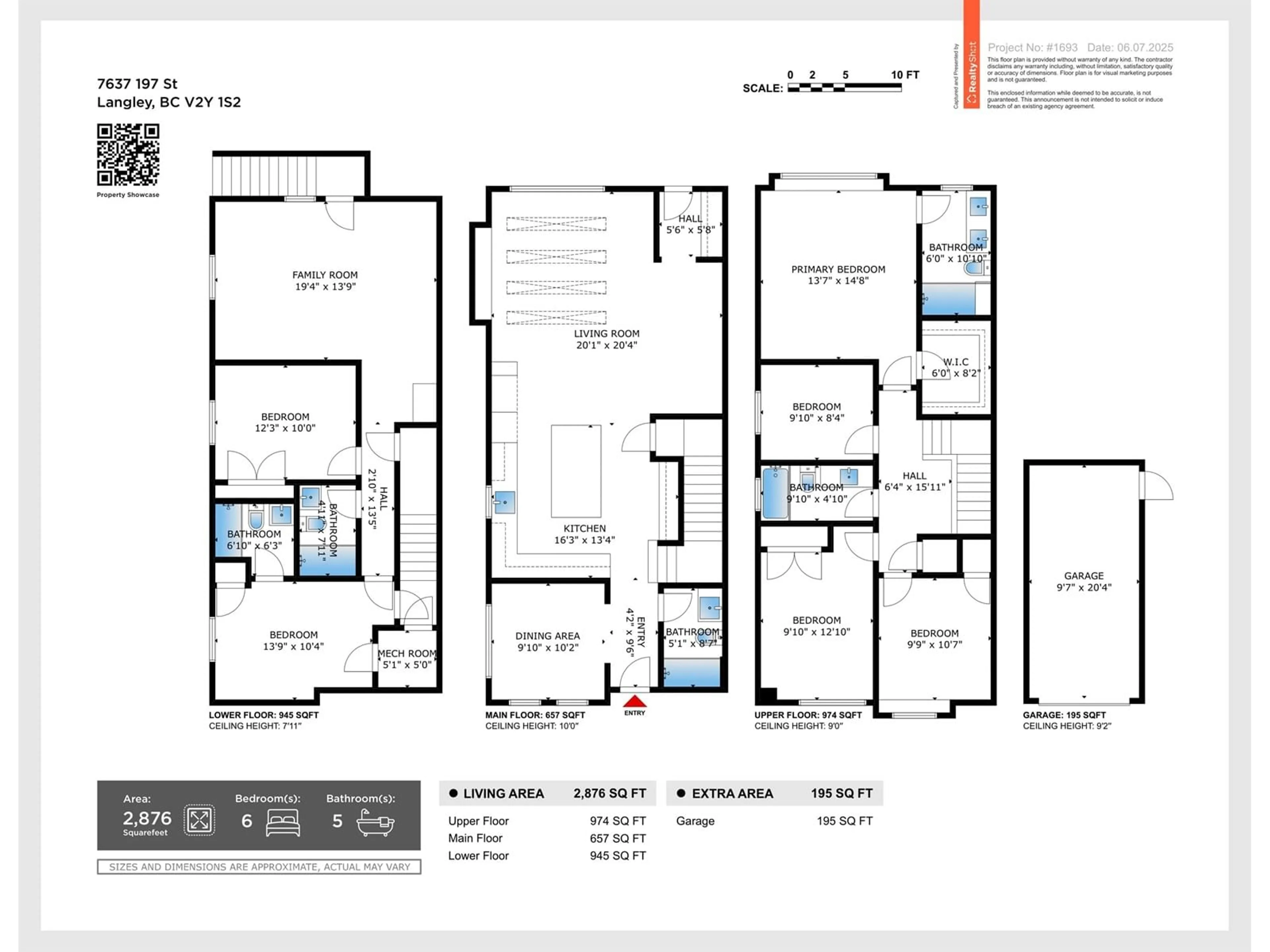 Floor plan for 7637 197, Langley British Columbia V2Y3T4