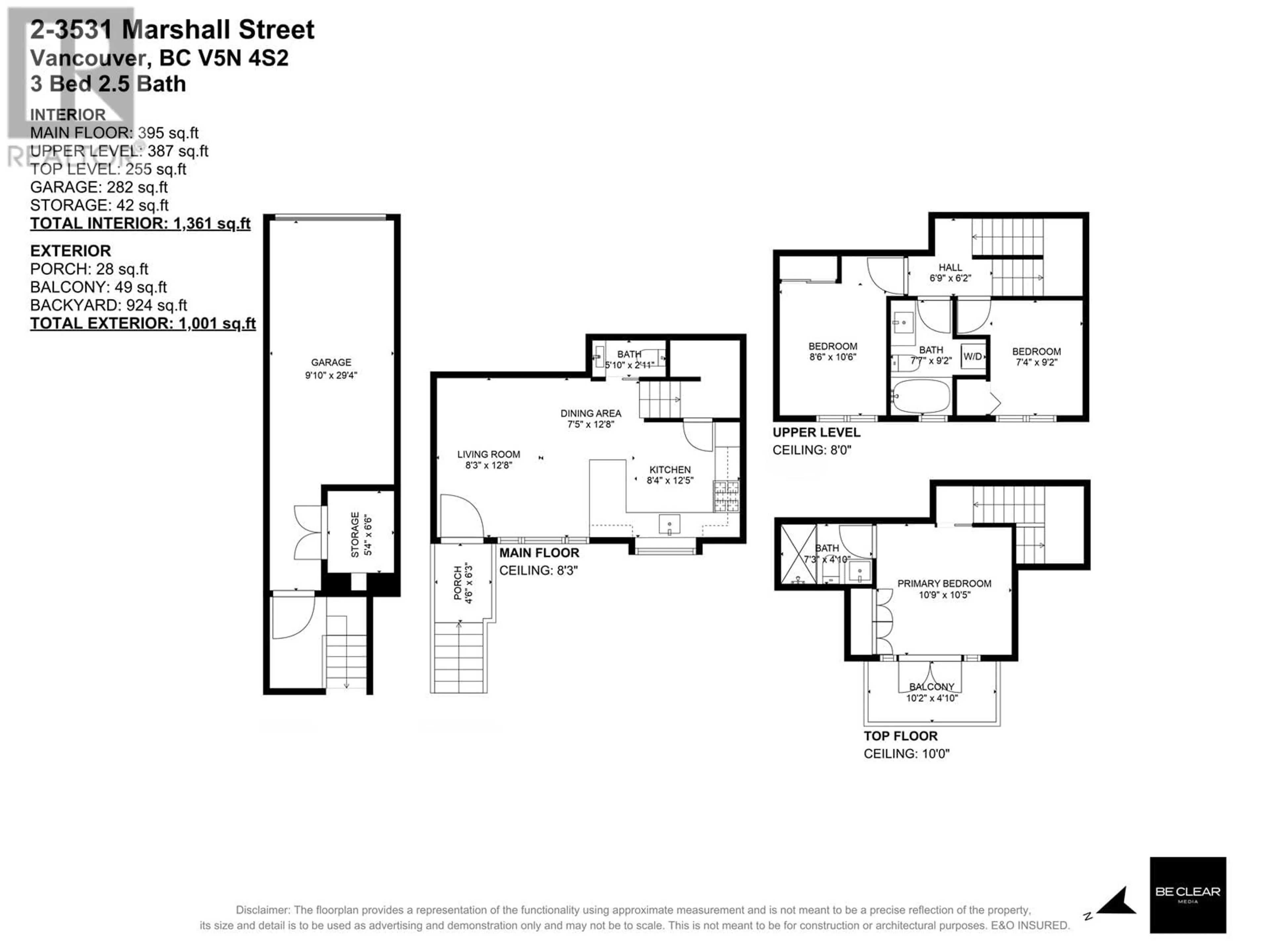 Floor plan for 2 - 3531 MARSHALL STREET, Vancouver British Columbia V5N4S2