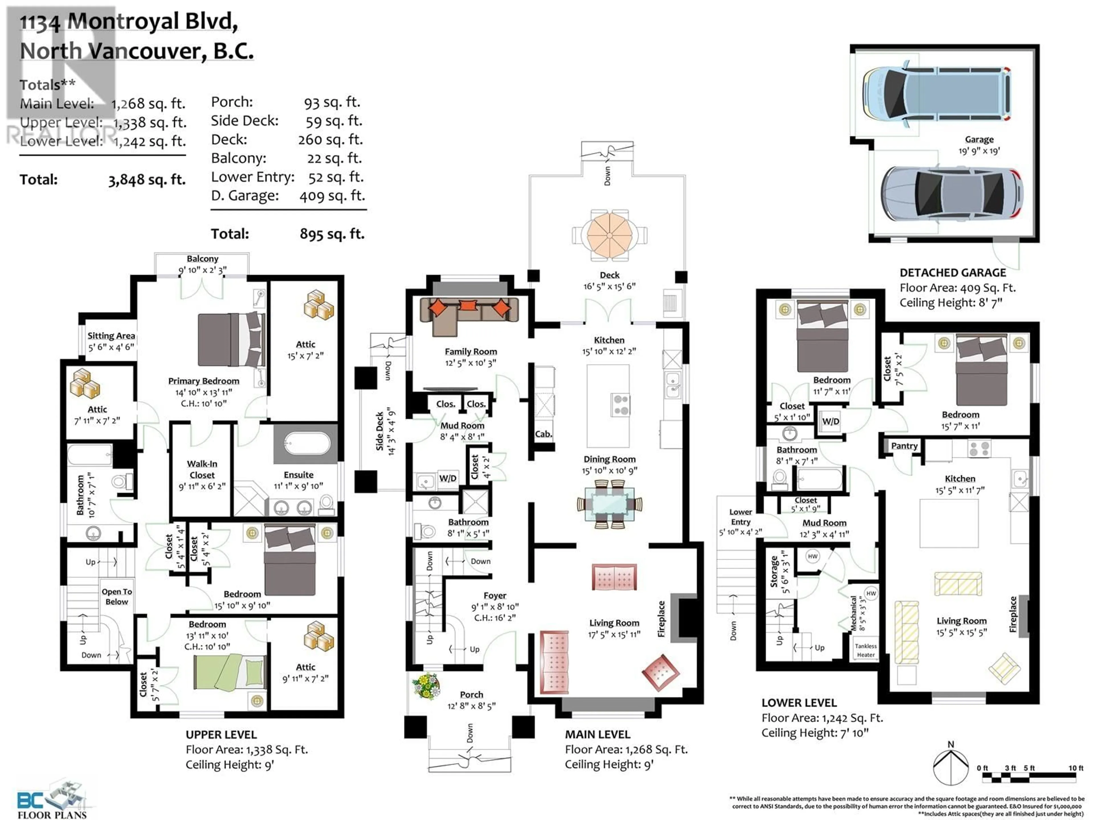 Floor plan for 1134 MONTROYAL BOULEVARD, North Vancouver British Columbia V7R2H7