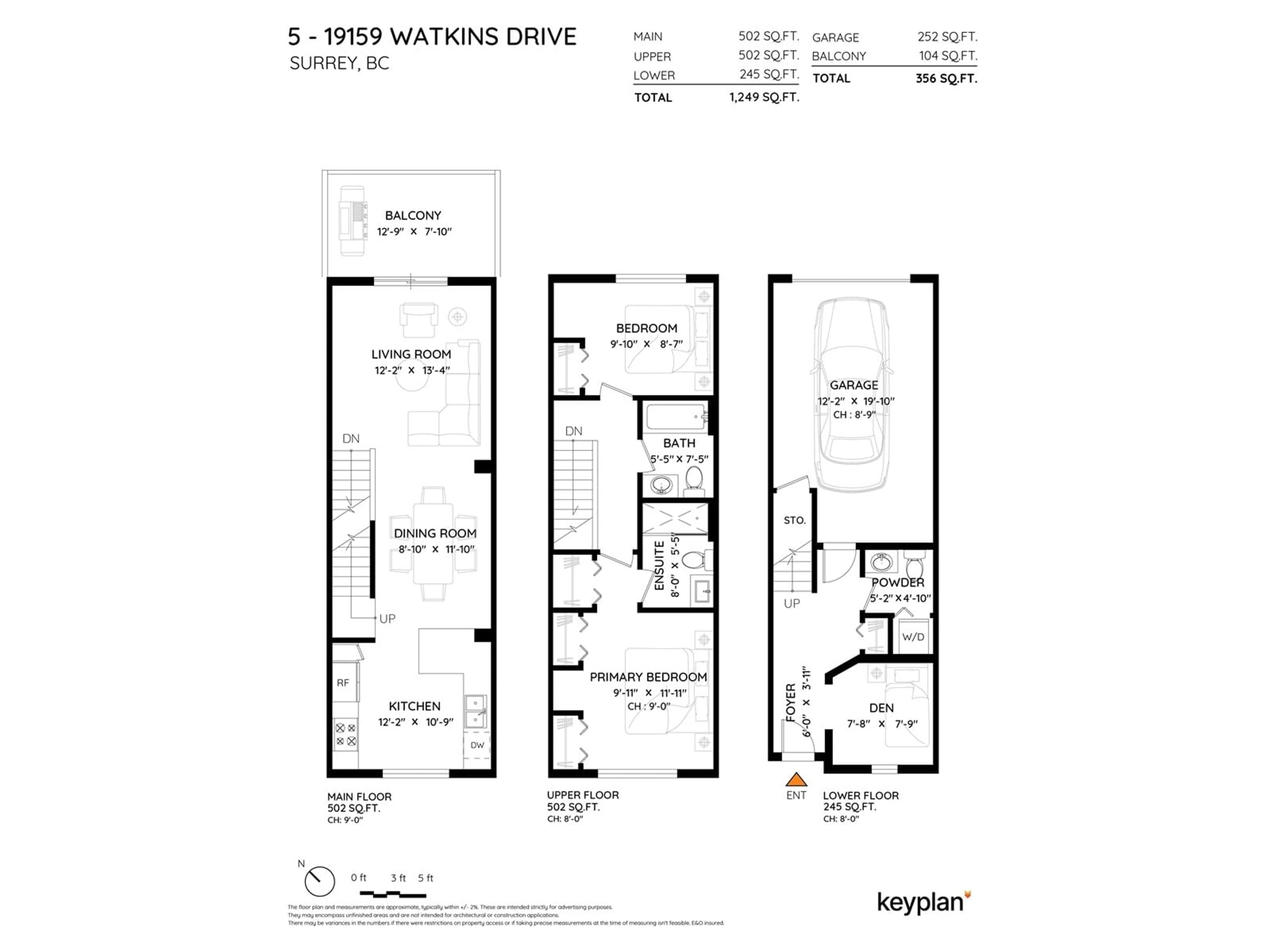 Floor plan for 5 - 19159 WATKINS, Surrey British Columbia V4N6P7