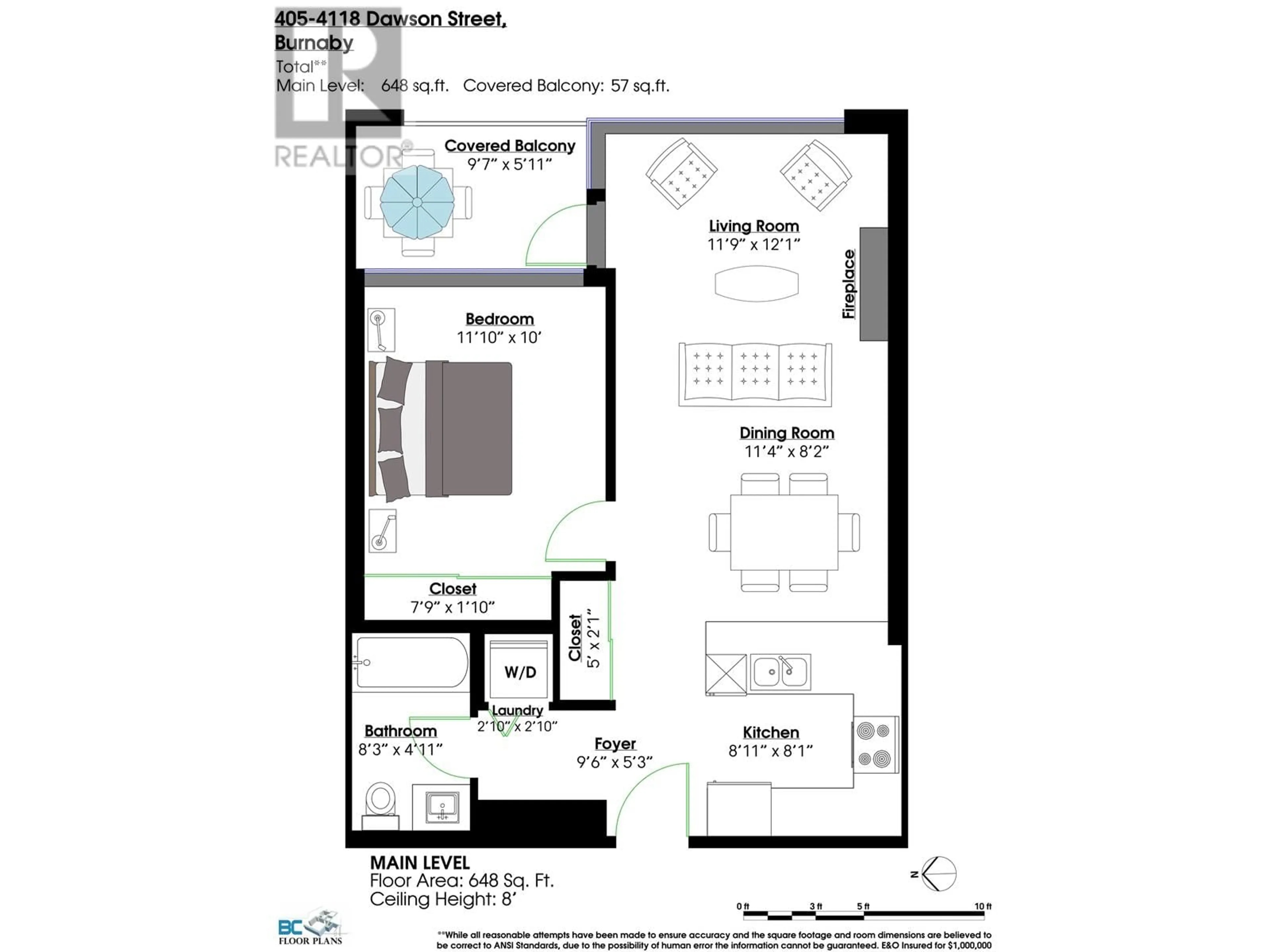 Floor plan for 405 - 4118 DAWSON STREET, Burnaby British Columbia V5C0A3