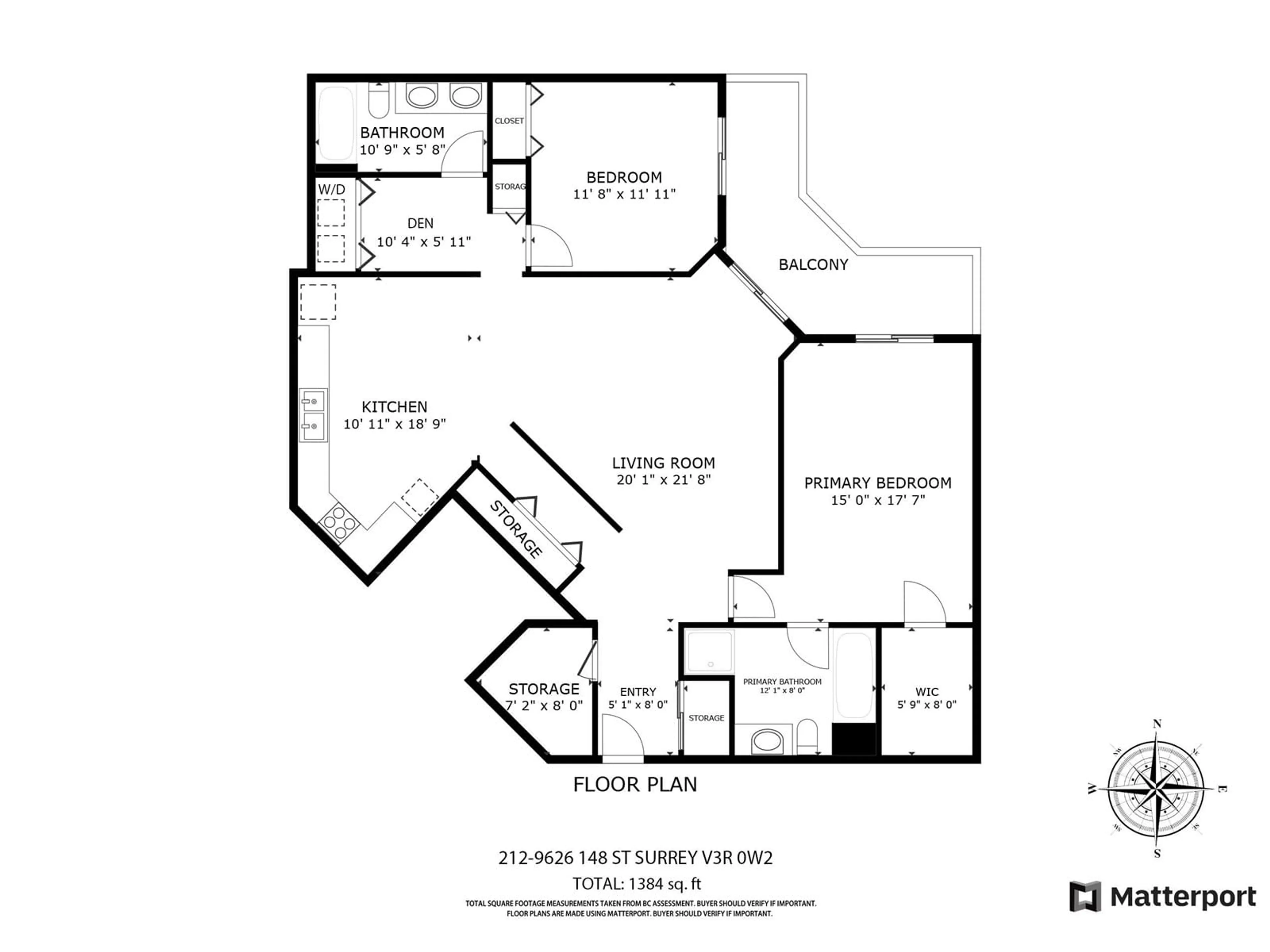 Floor plan for 212 - 9626 148, Surrey British Columbia V3R0W2