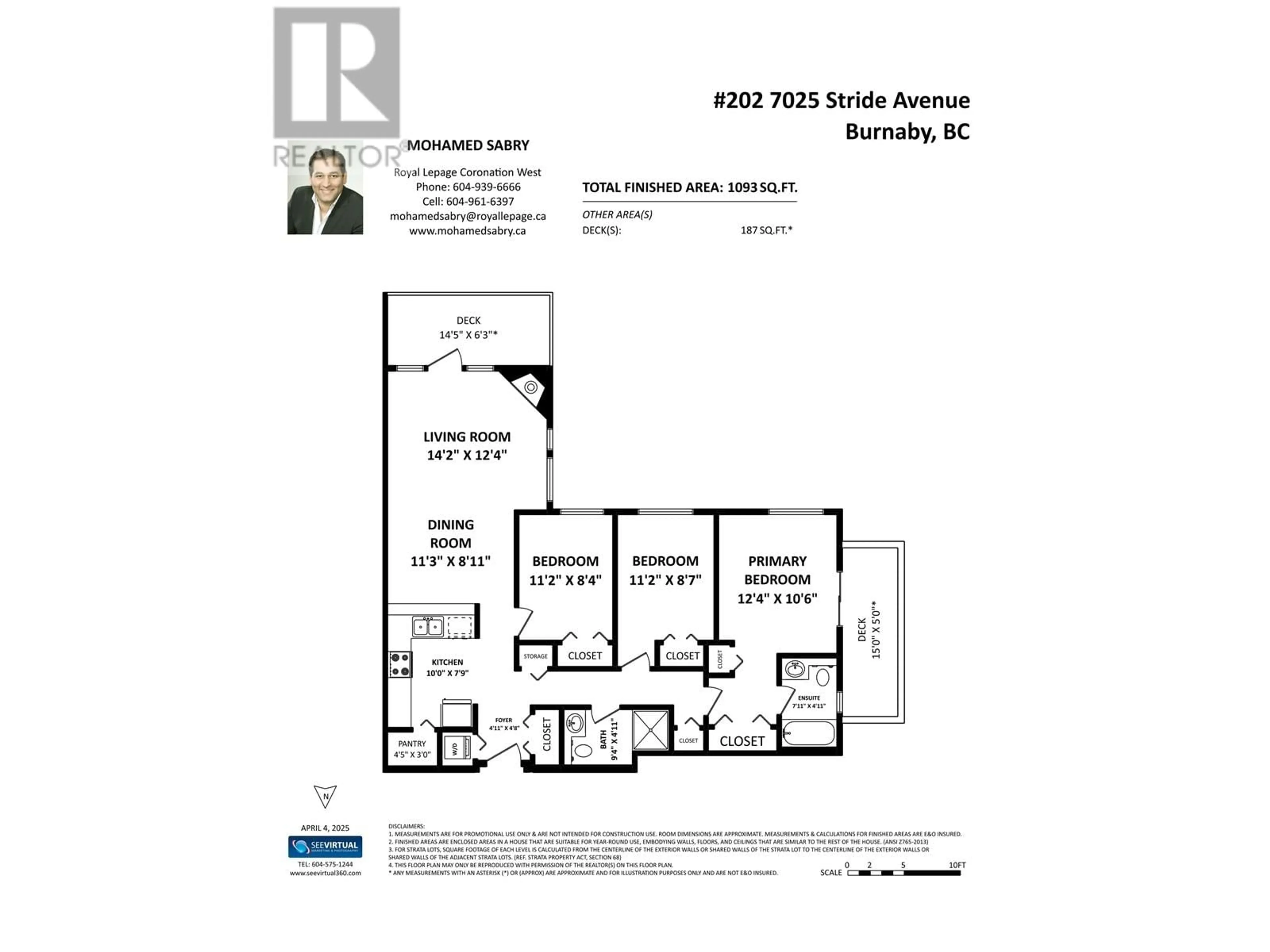 Floor plan for 202B - 7025 STRIDE AVENUE, Burnaby British Columbia V3N4Y1