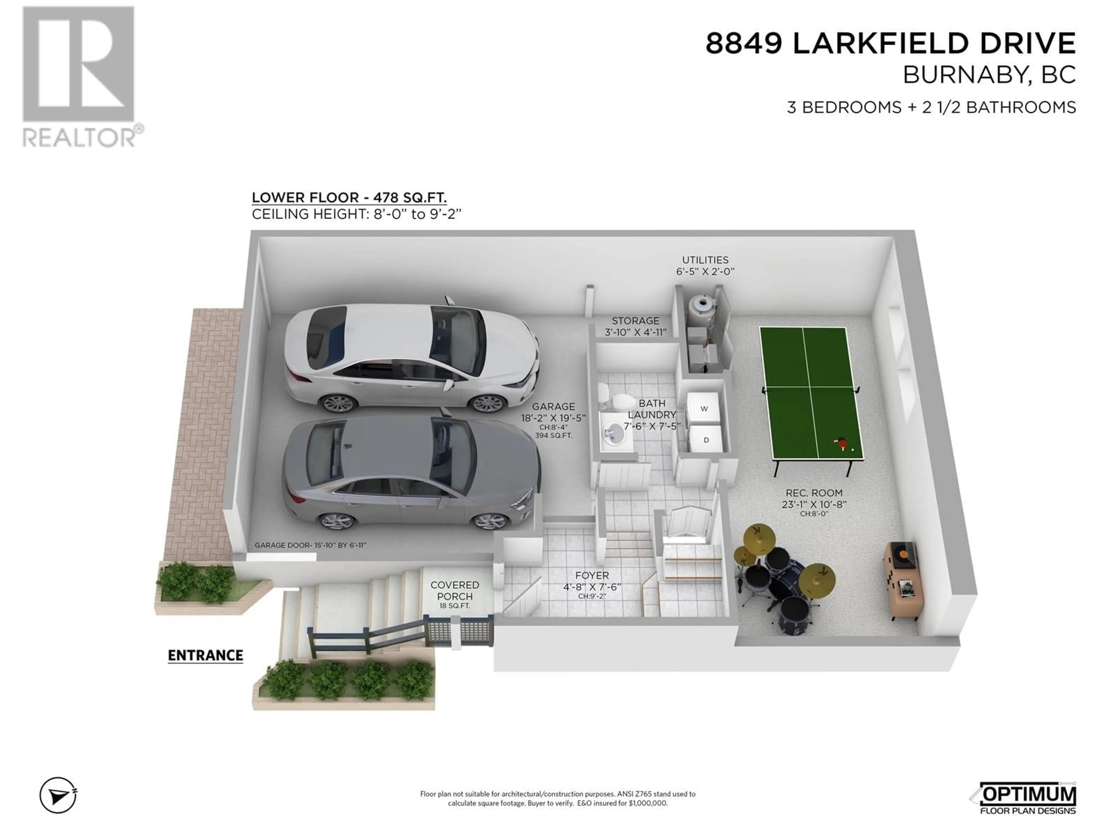 Floor plan for 8849 LARKFIELD DRIVE, Burnaby British Columbia V5A4K9